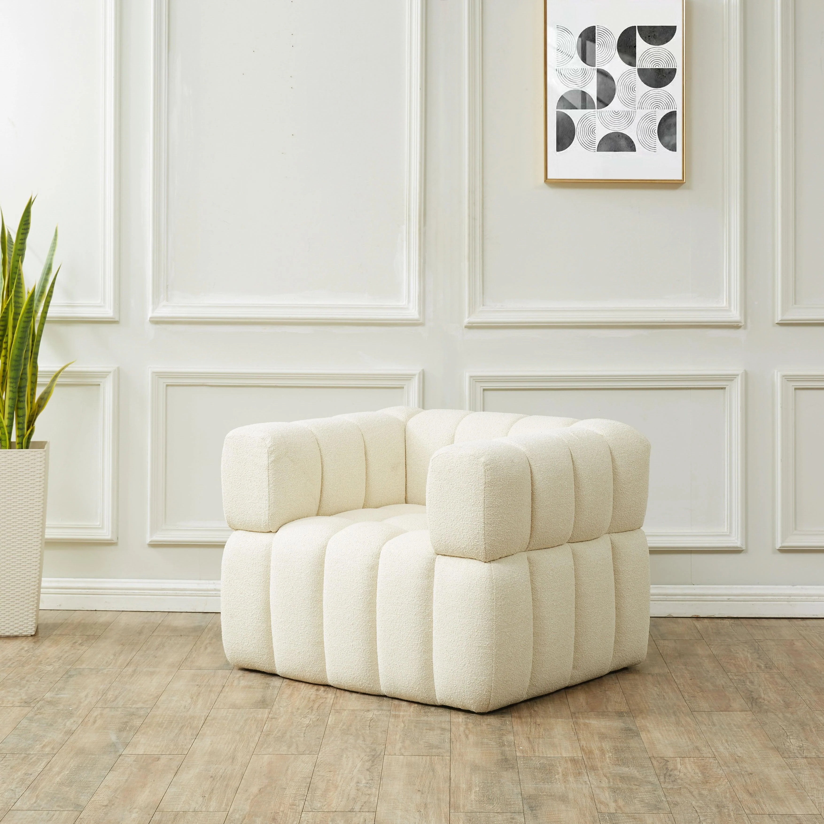 CALYNA TUFTED BOUCLE ACCENT CHAIR - Remutear