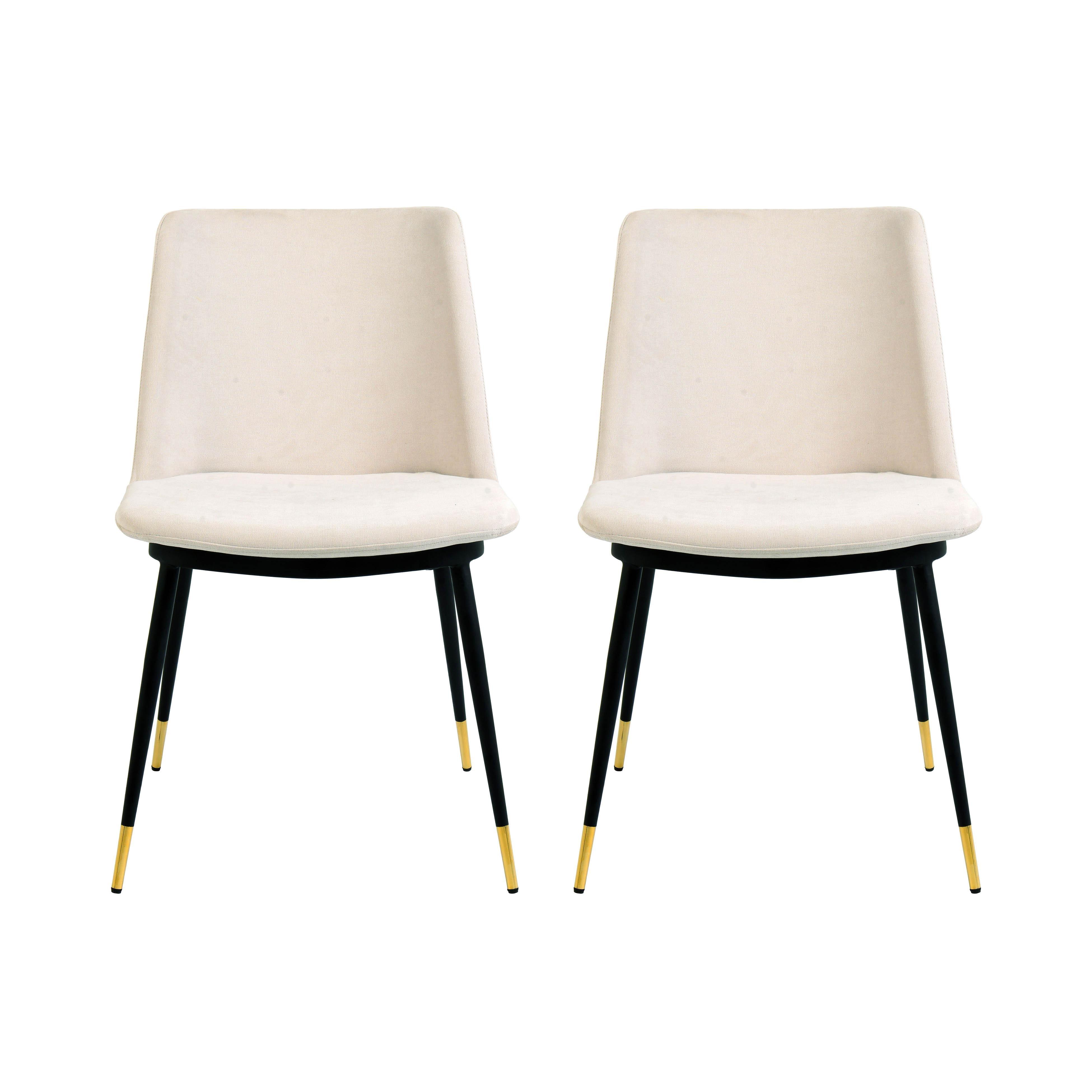 Evora Cream Velvet Chair - Gold Legs (Set of 2) - Remutear