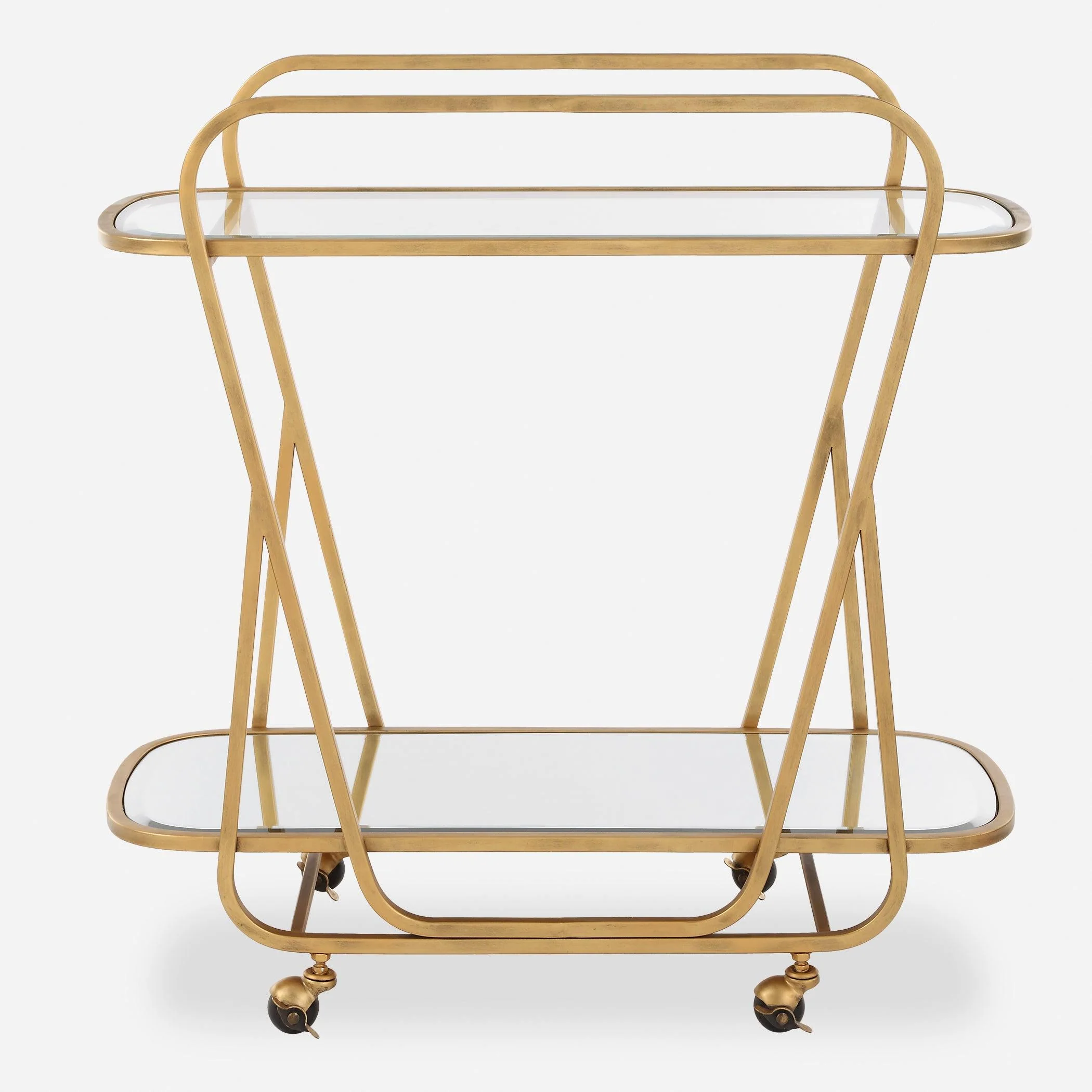 Swain Brass Serving Cart - Remutear