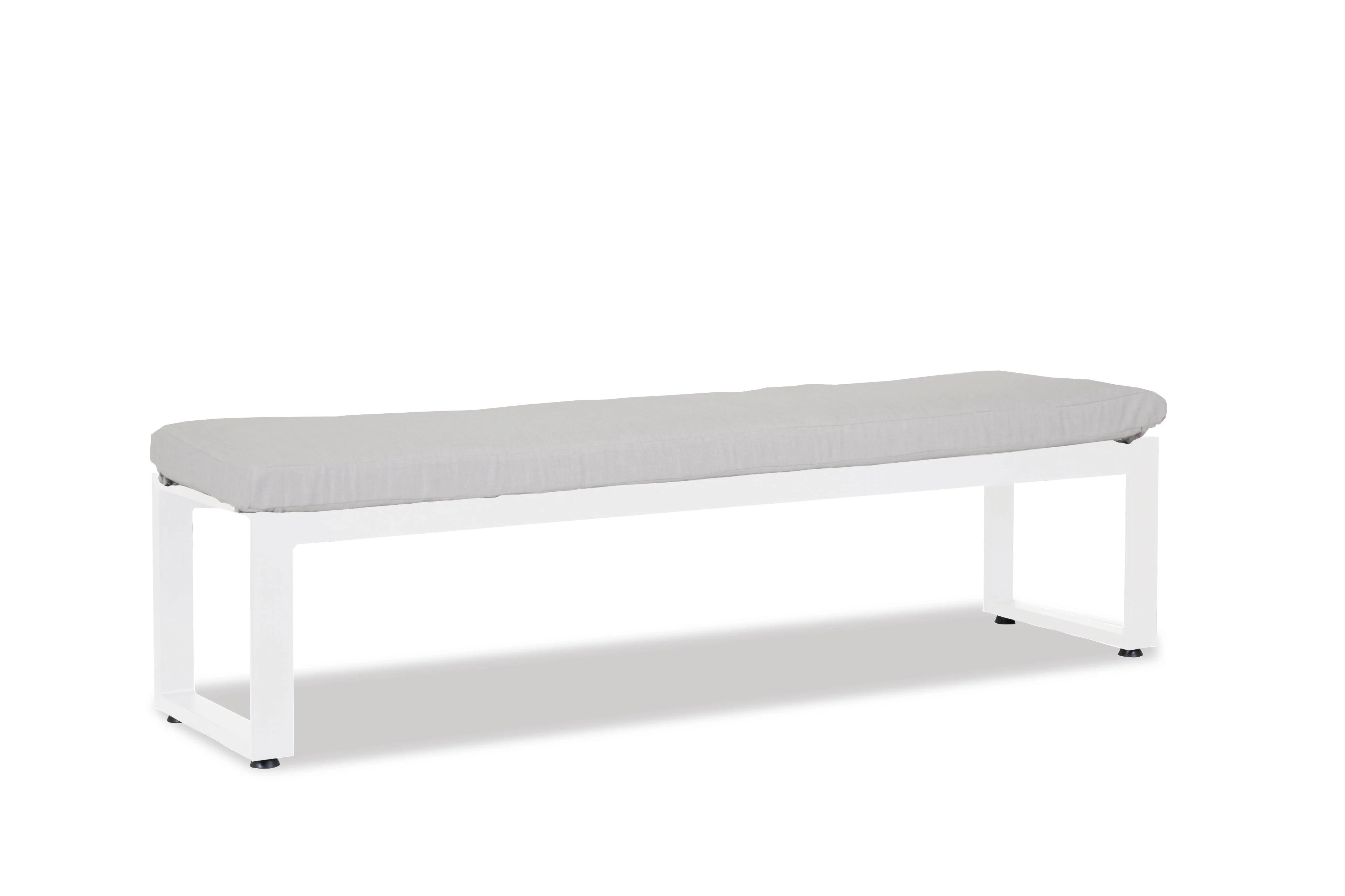 Newport Dining Bench in Cast Silver, No Welt - Remutear