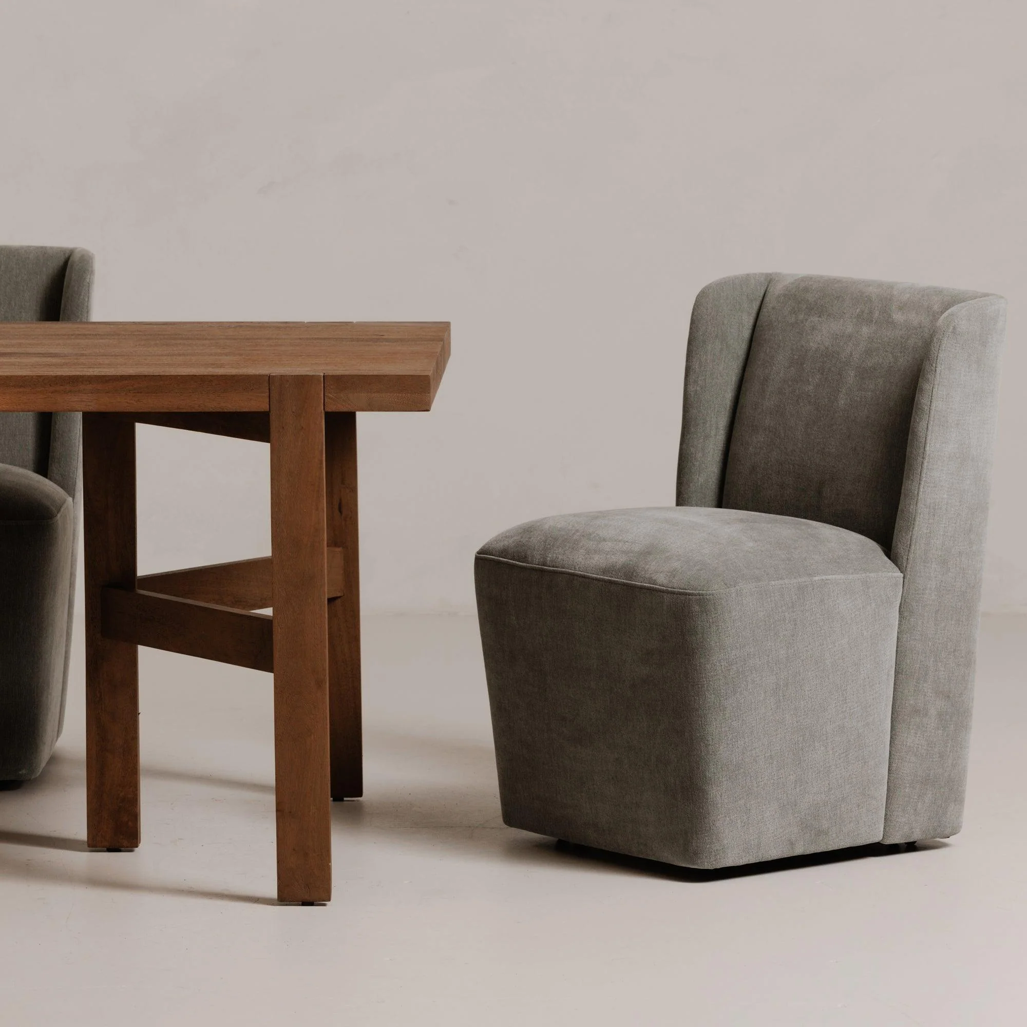 Cormac Rolling Dining Chair Performance Fabric Slate Green - Remutear