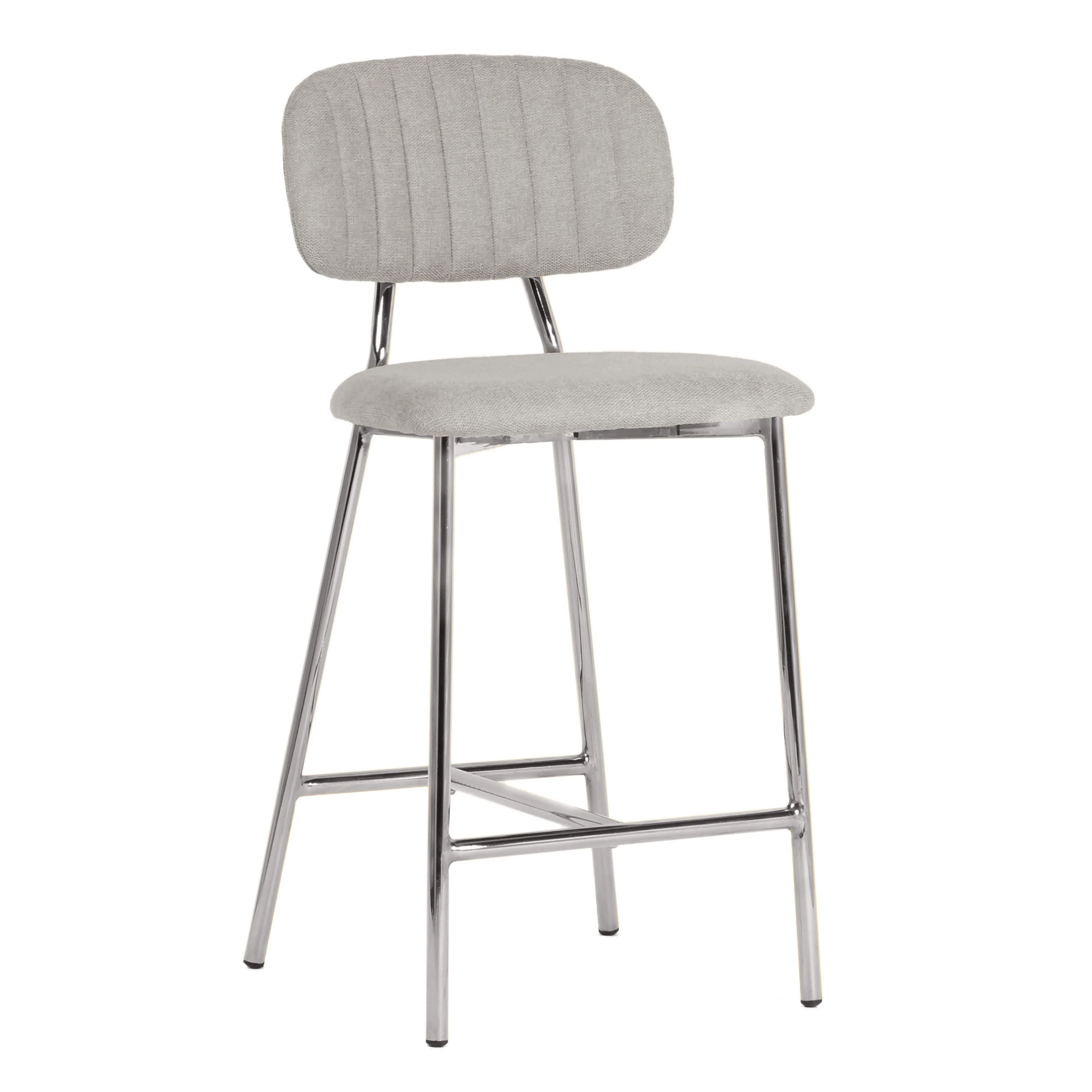 Ariana Grey Counter Stool - Silver Legs (Set of 2) - Remutear