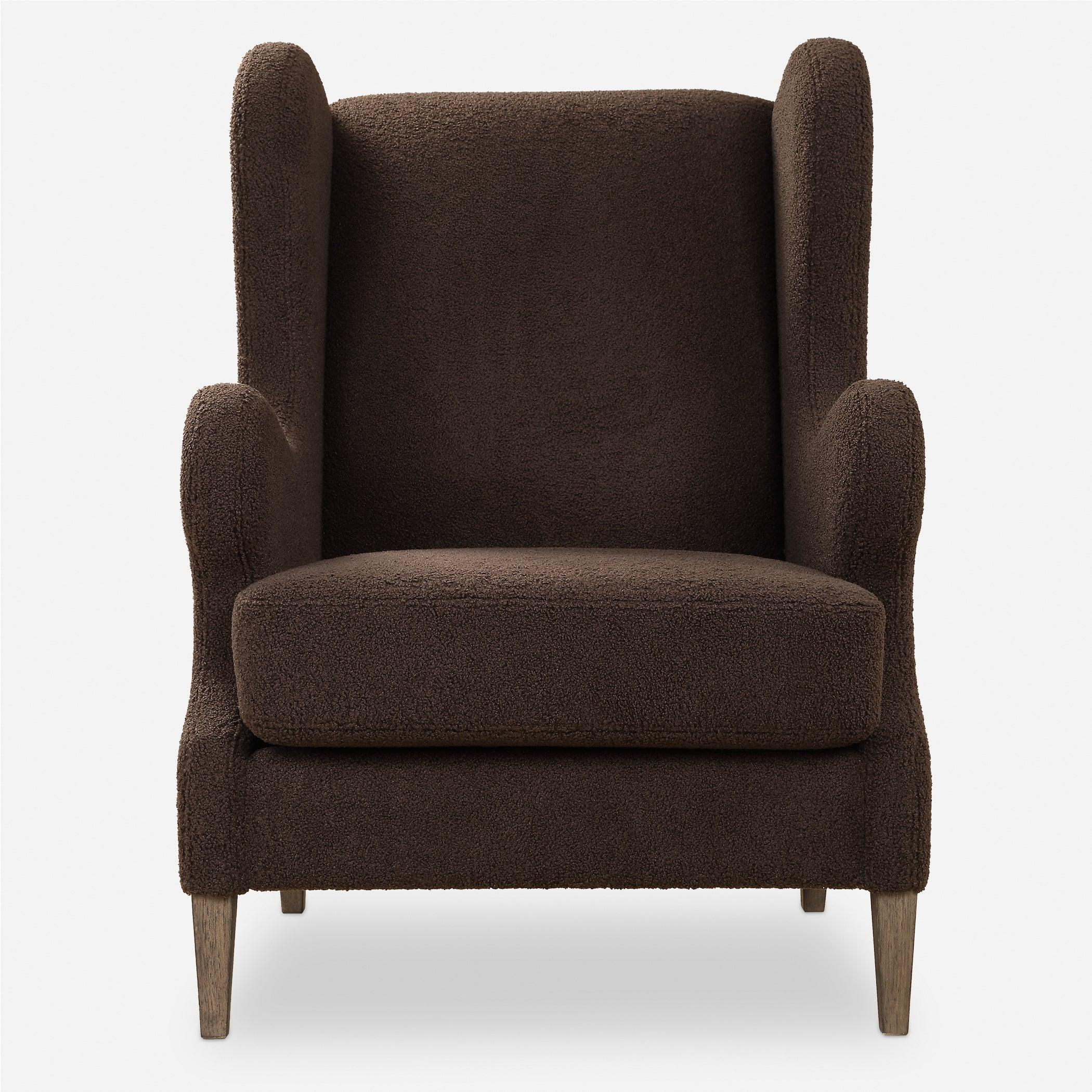 Serpentine Brown Fabric Accent Chair - Remutear