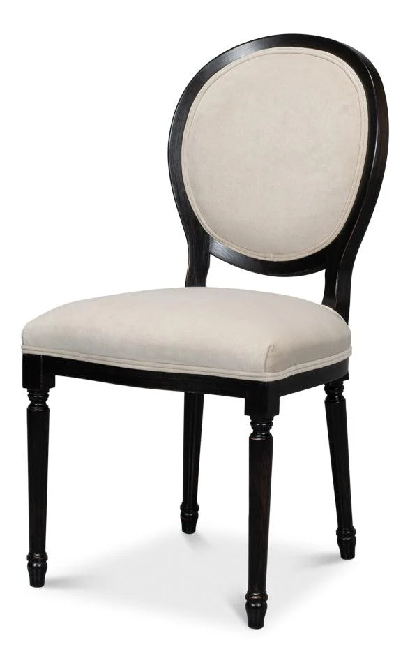 Round Back Side Chair Nero Banks Organza - Set of 2 - Remutear