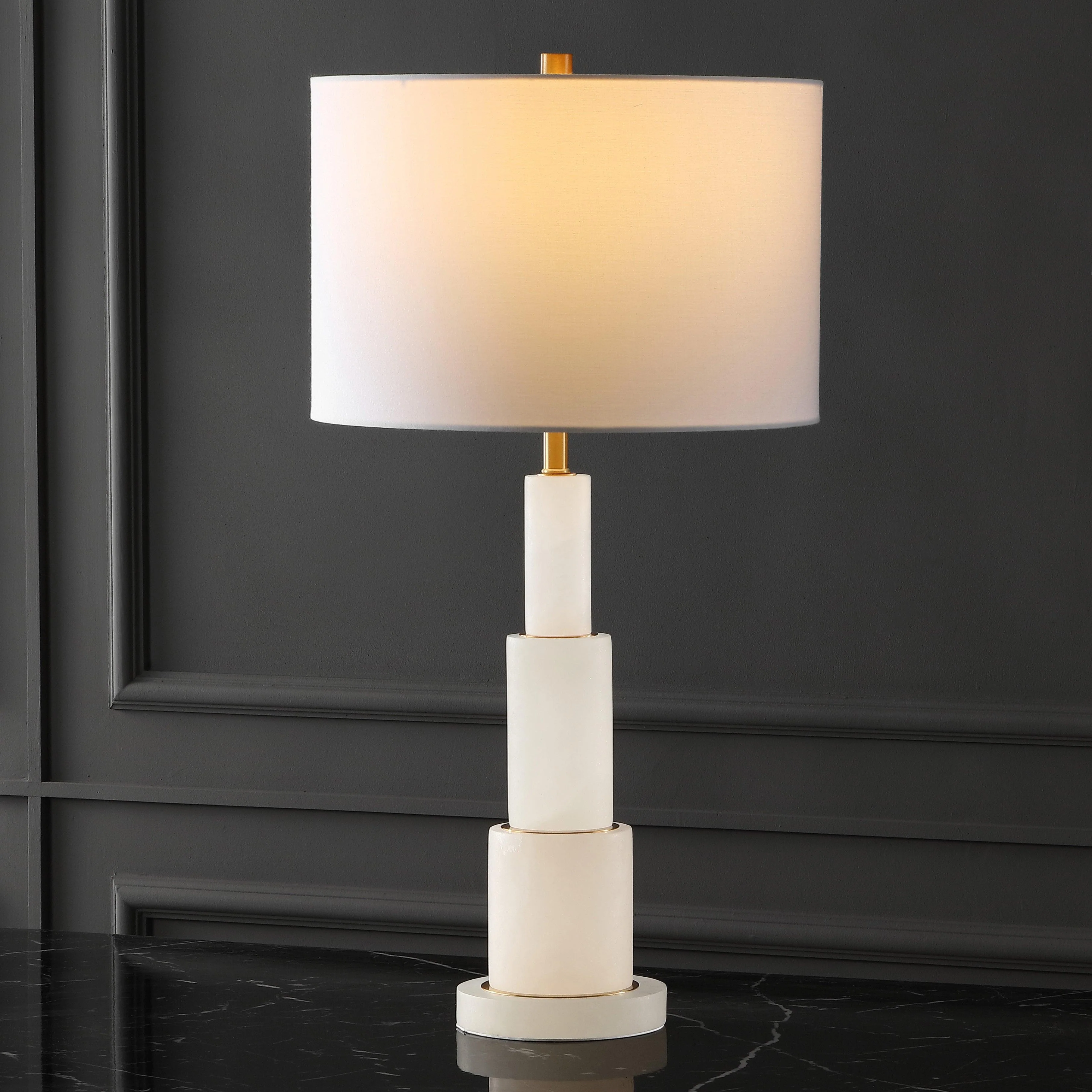 GARDINER ALABASTER TIERED TABLE LAMP - Remutear