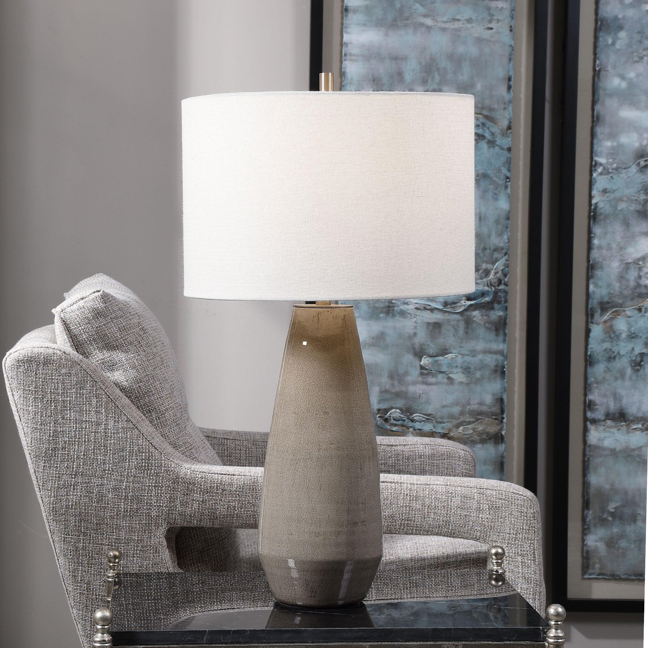 VOLTERRA TAUPE-GRAY TABLE LAMP - Remutear