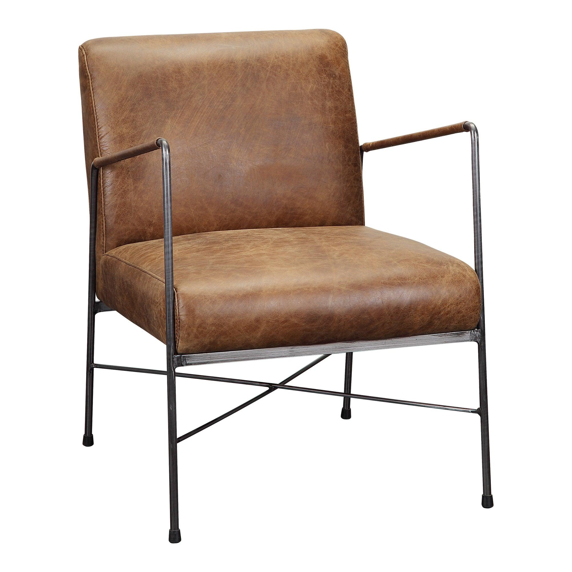 Dagwood Leather Arm Chair Open Road Brown Leather - Remutear