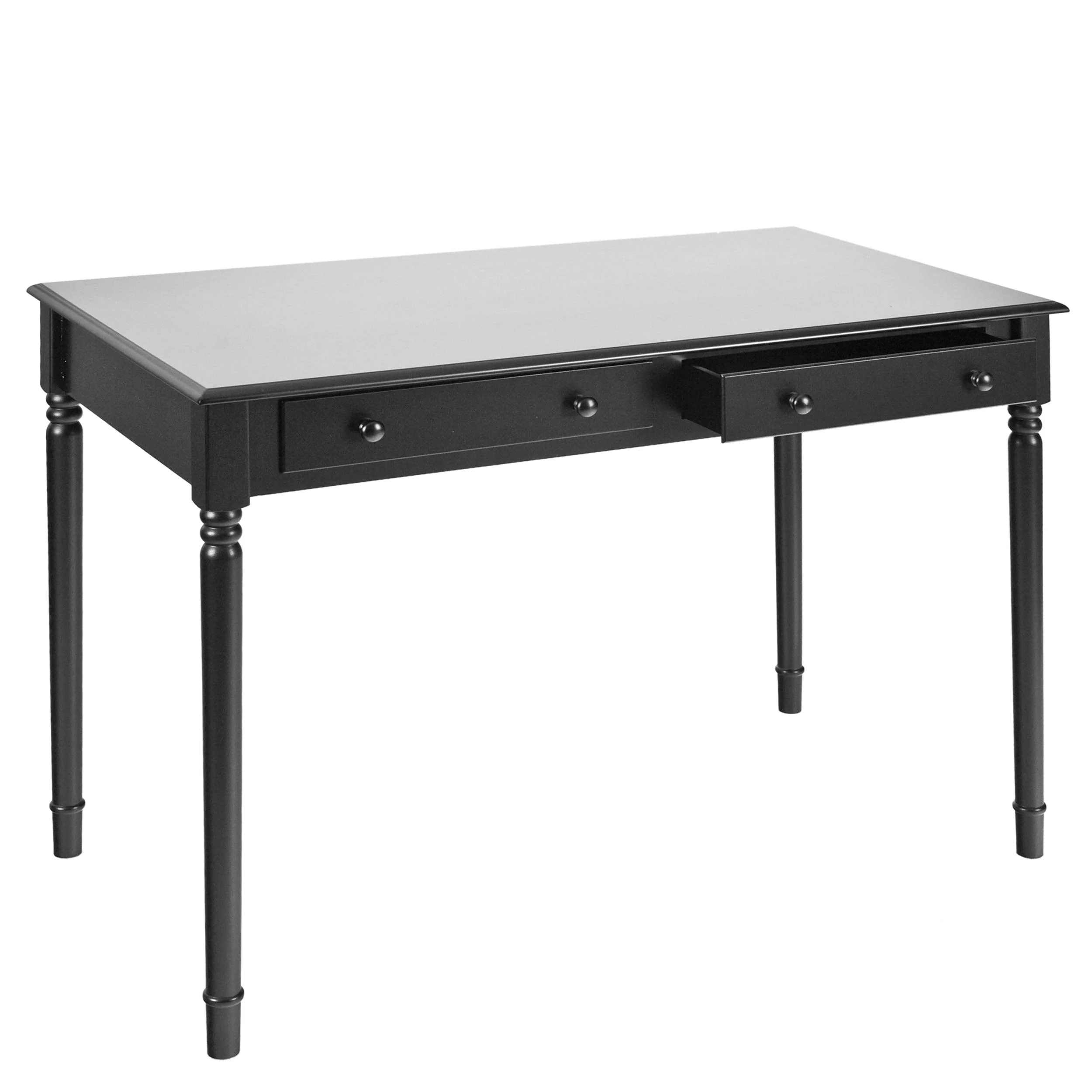 Writing 2-Drawer Desk – Satin Black - Remutear