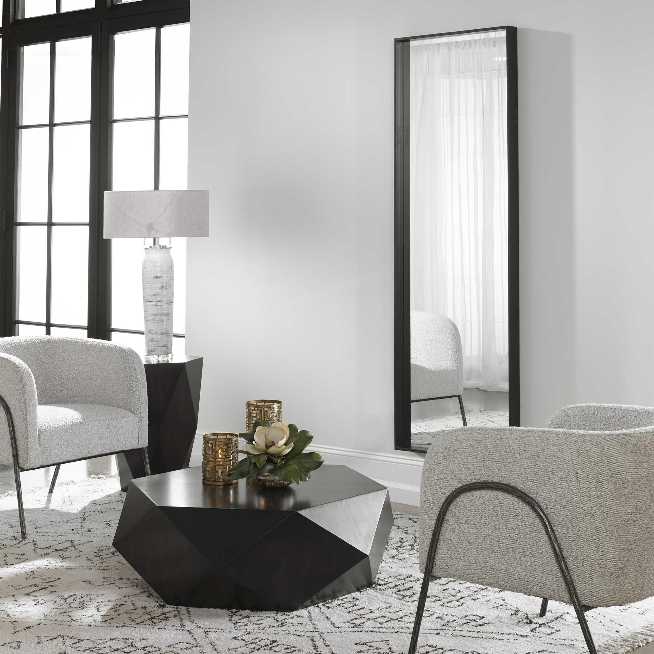 KAHN OVERSIZED BLACK RECTANGULAR MIRROR - Remutear