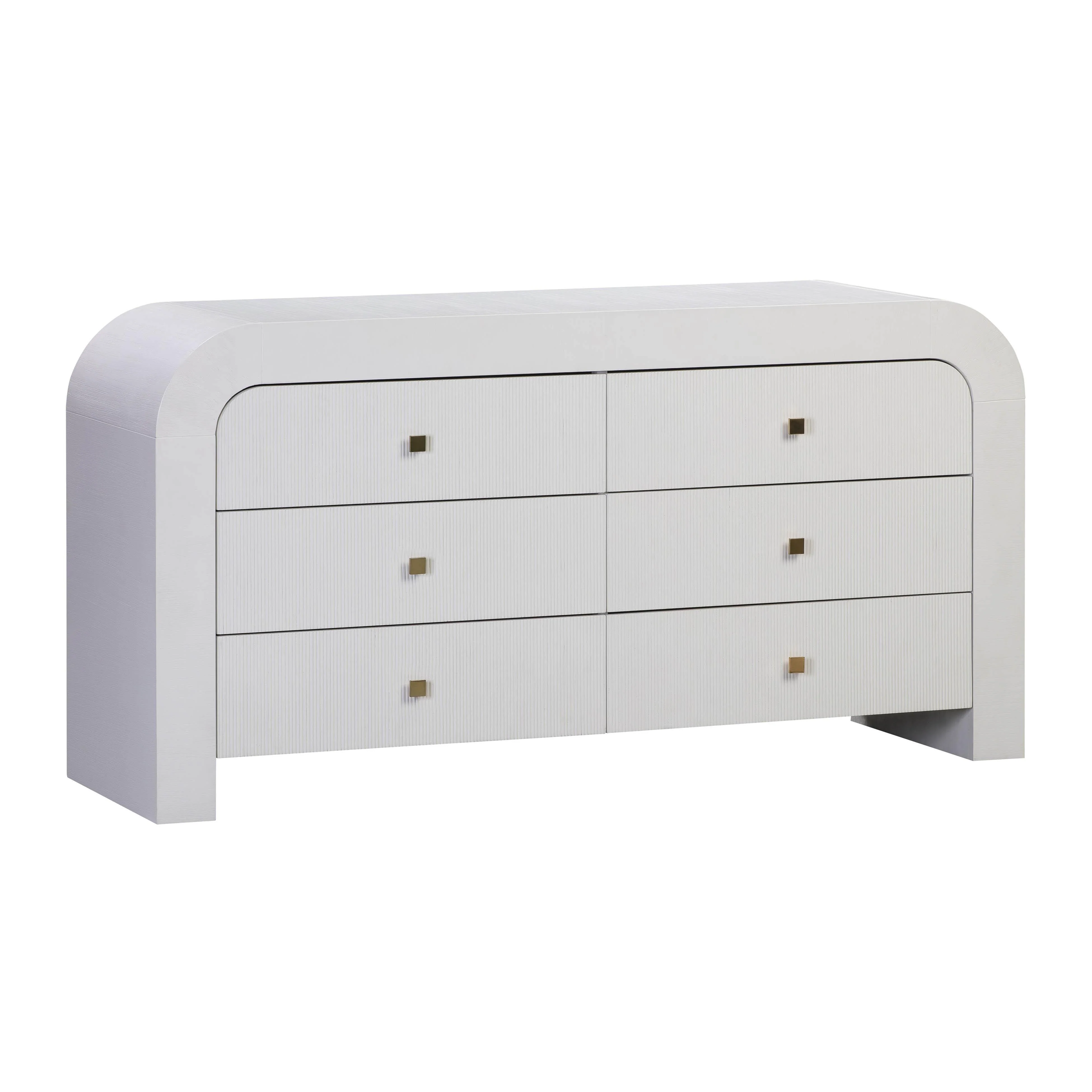 Hump 6 Drawer White Dresser - Remutear