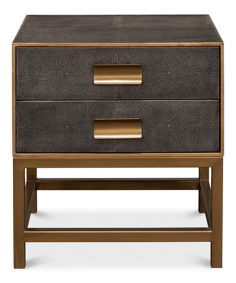 Gideon Shagreen Side Table - Antique Grey - Remutear
