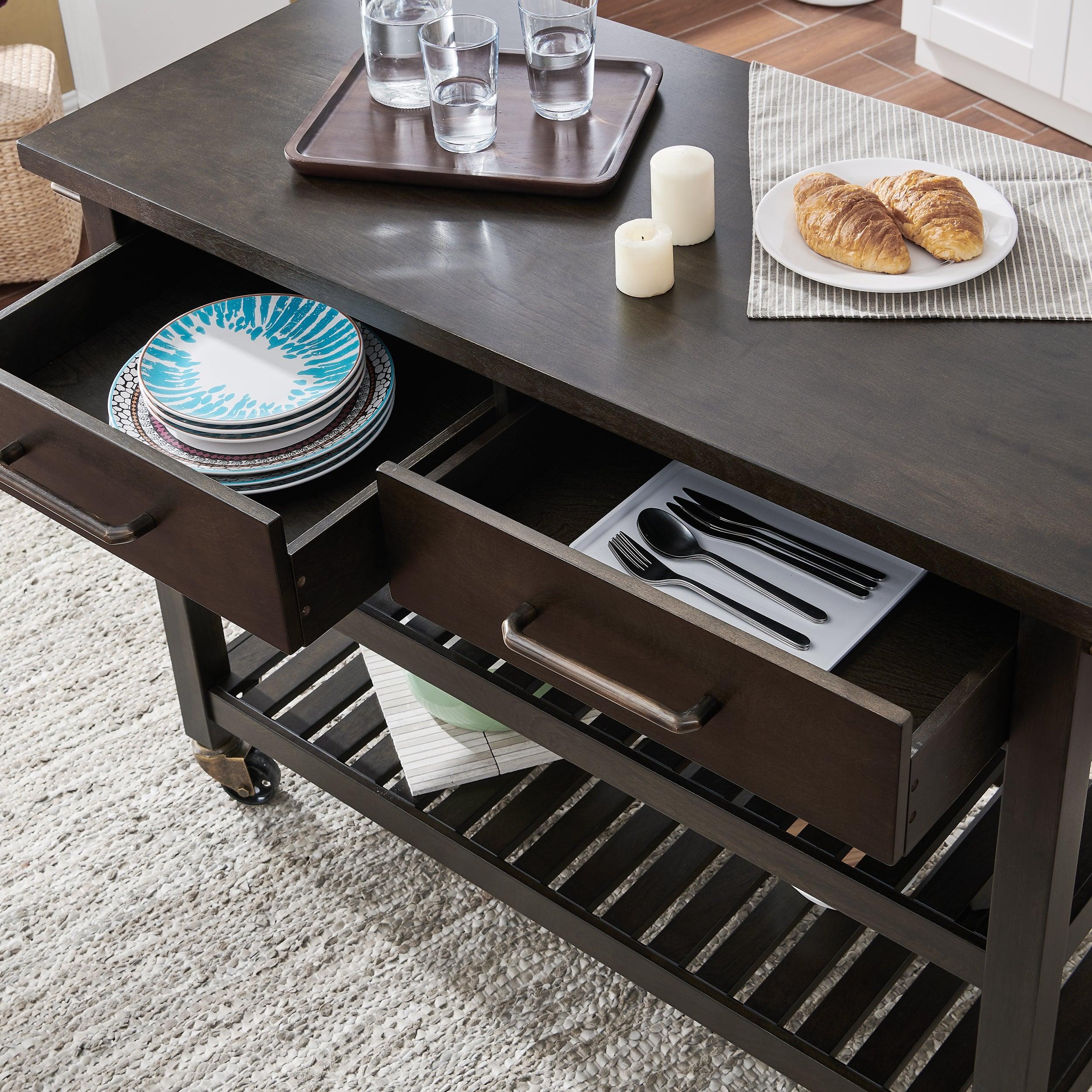 Holly & Martin Havelock Farmhouse Rolling Kitchen Island - Remutear