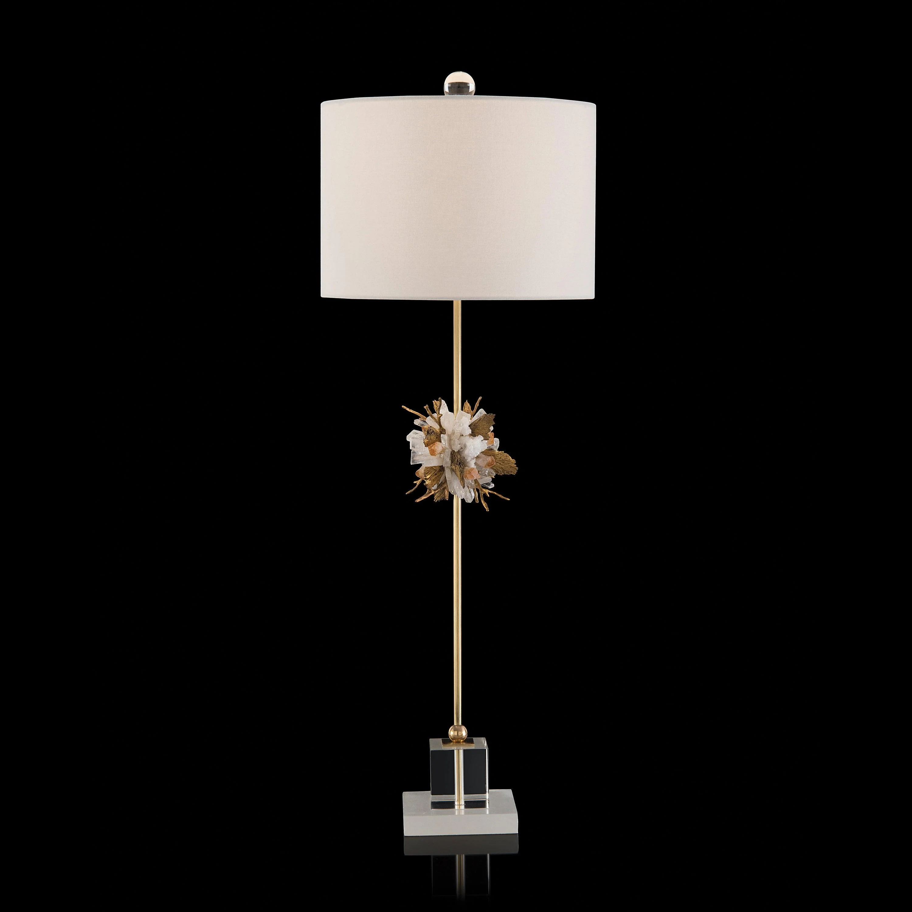 Organic Stones in Gold and White Buffet Lamp - Remutear