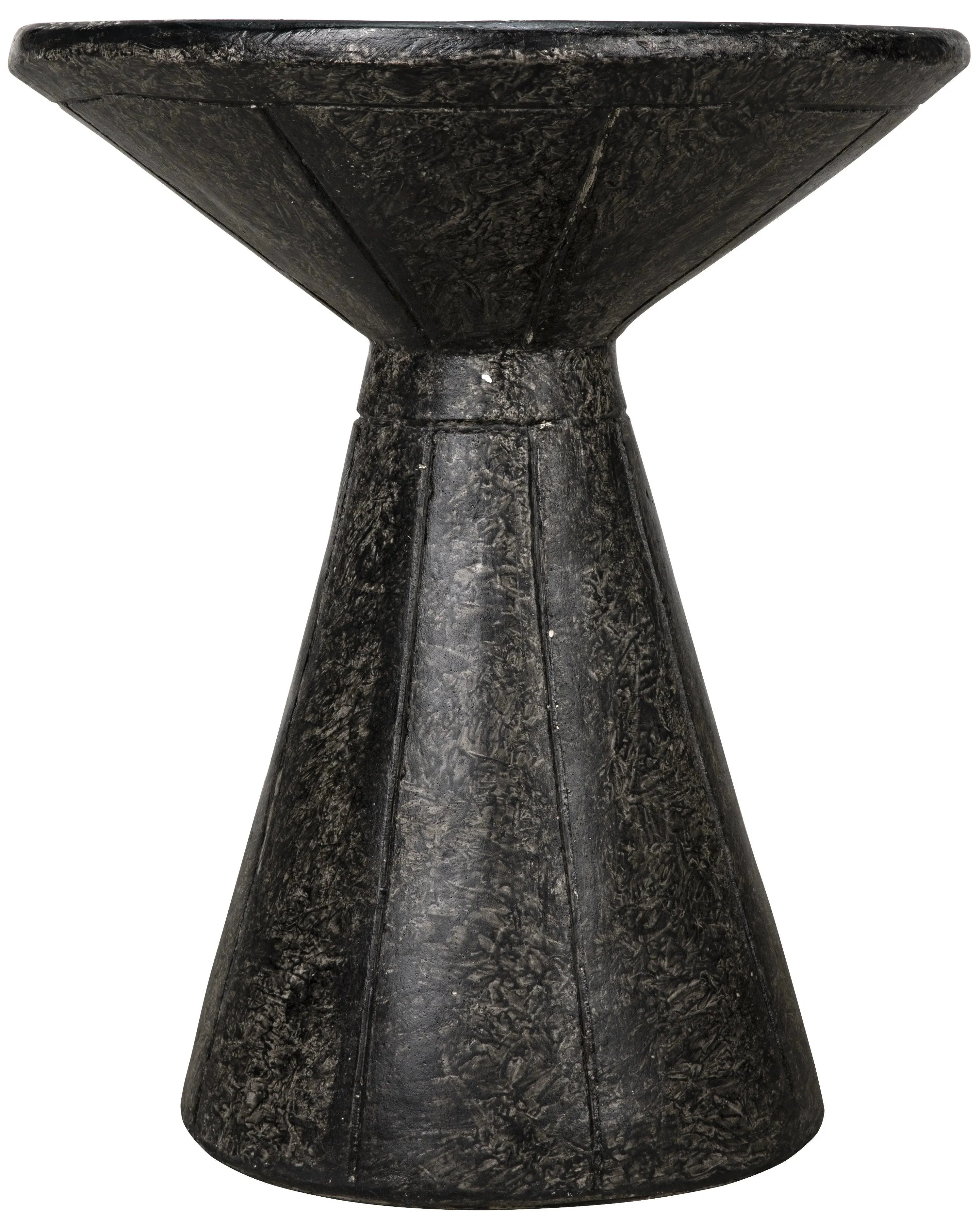 Pedestal Side Table, Black Fiber Cement - Remutear