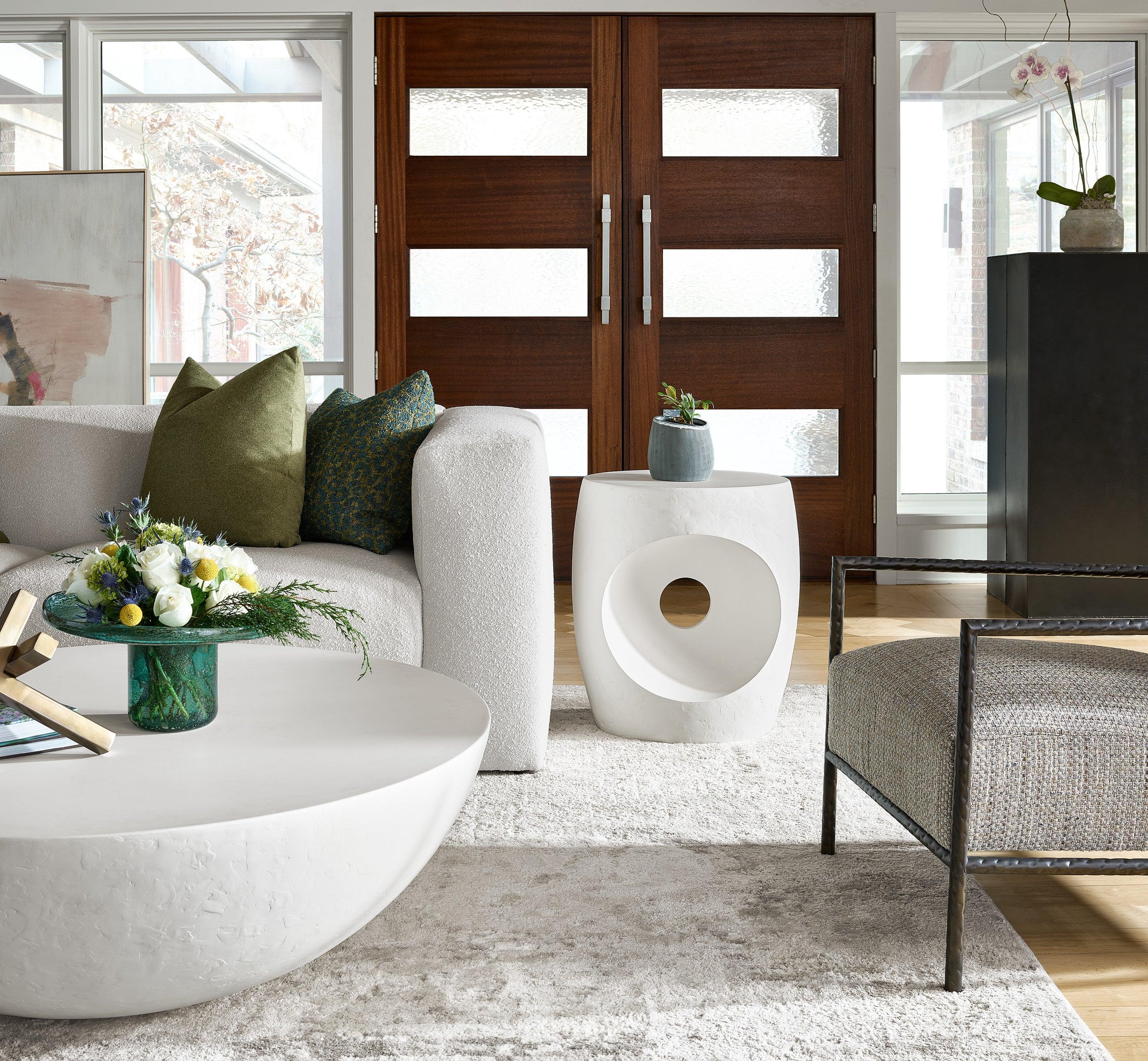Modern Nomad Oval Textured Accent Table - Remutear