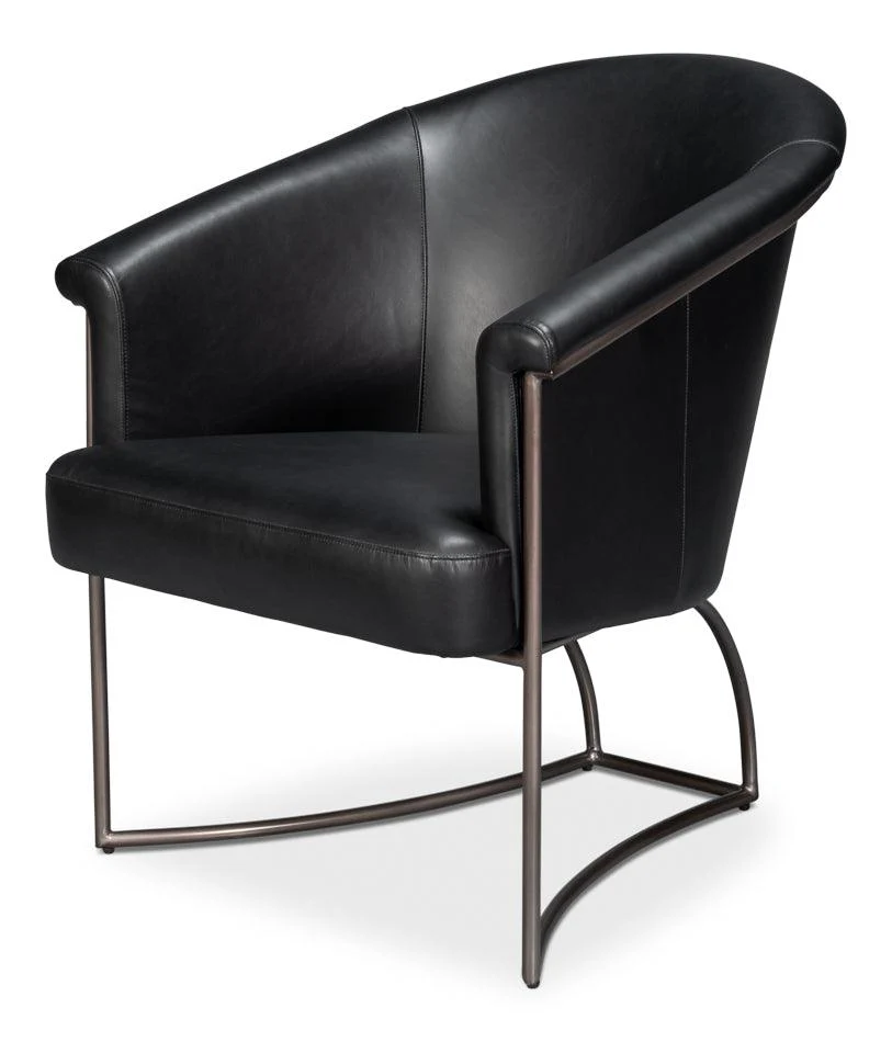 Nagel Distilled Leather Chair Onyx Black - Remutear
