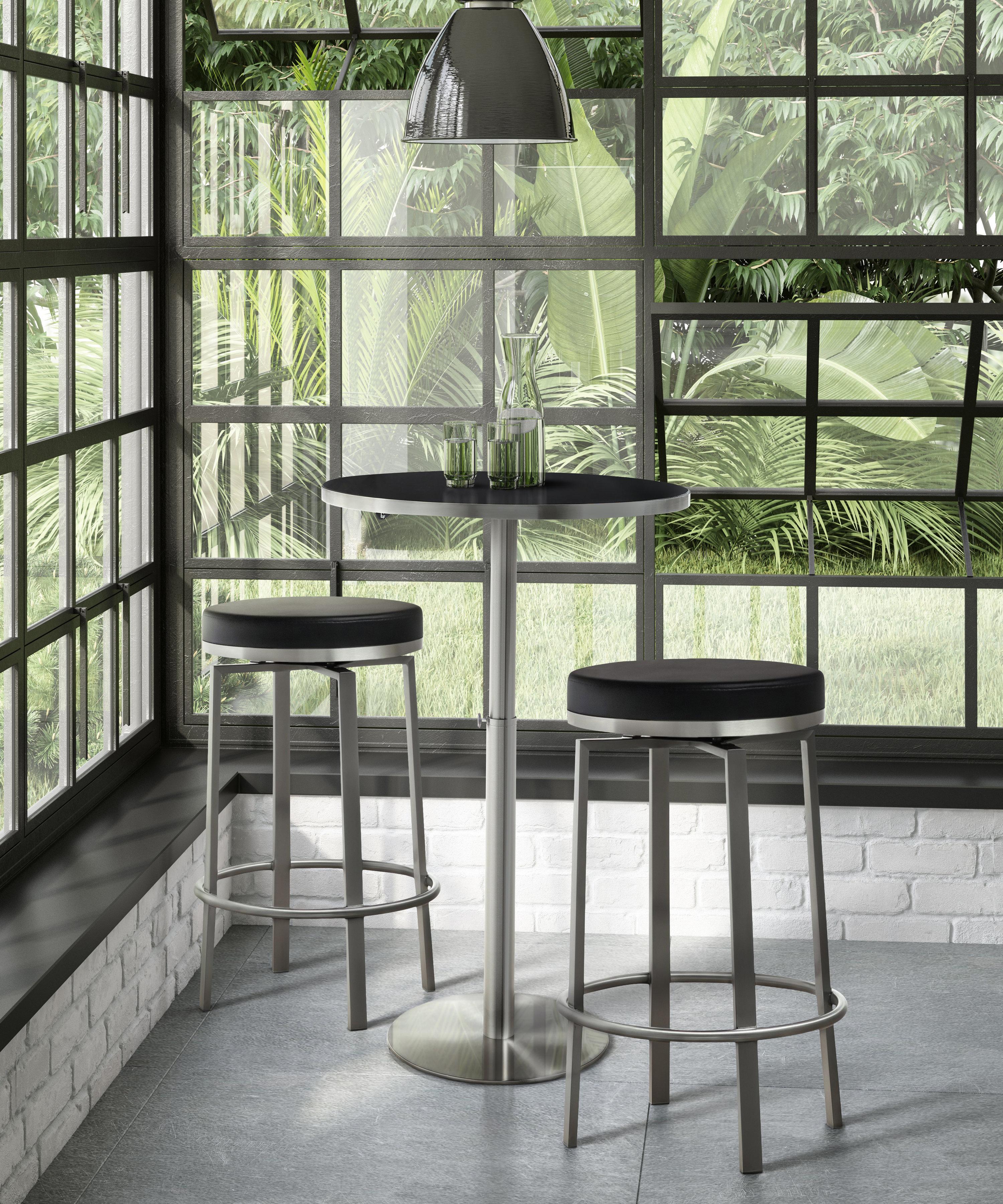 Pratt Black Swivel Counter Stool - Set of 2 - Remutear