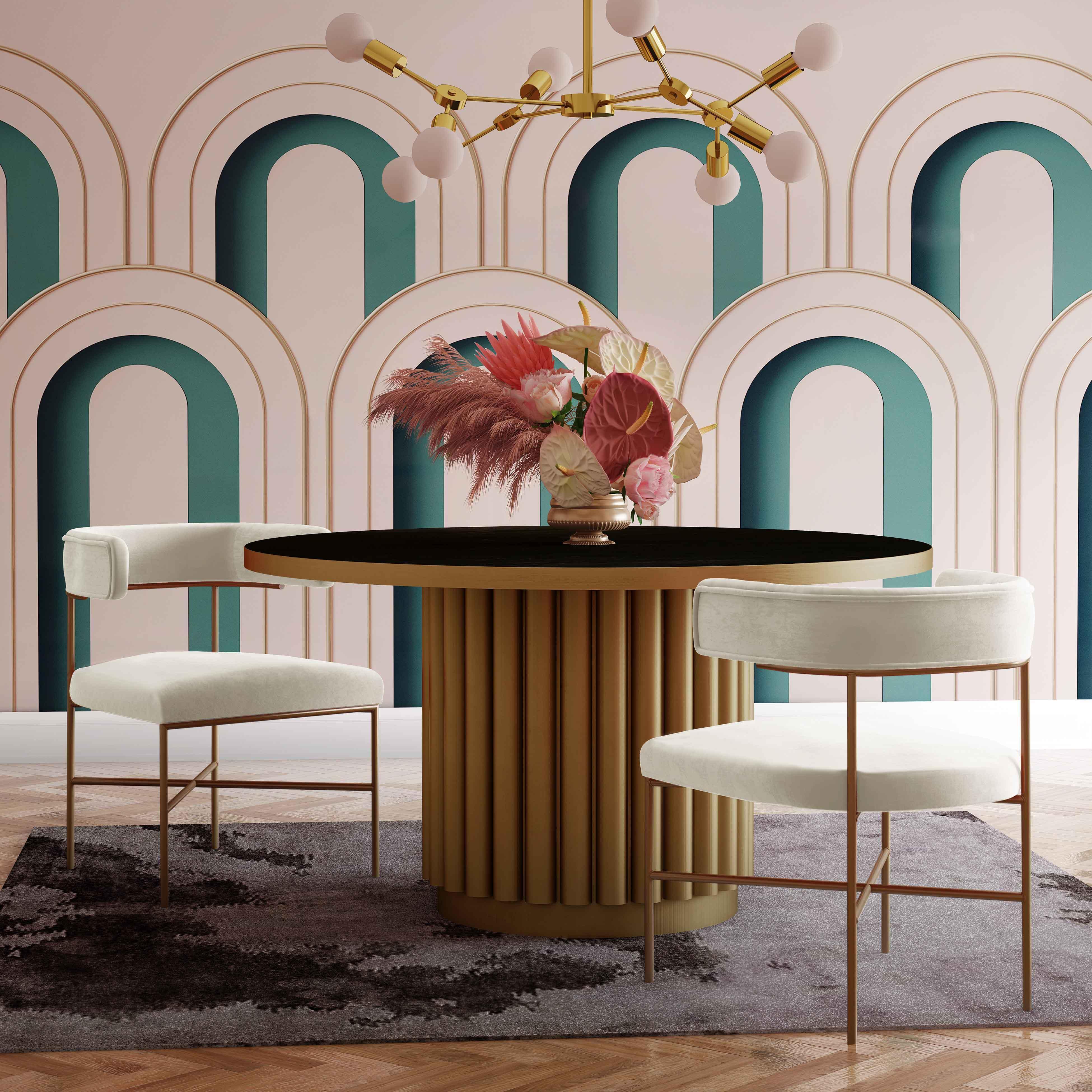 Kim Performance Velvet Chair in Cream - Remutear