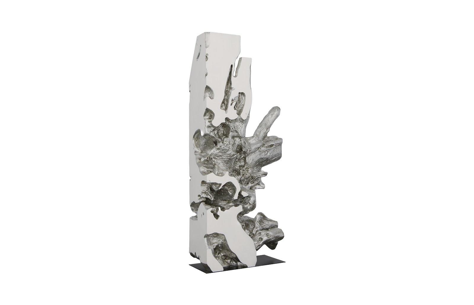 Freeform Sculpture, White, Silver Leaf - Remutear