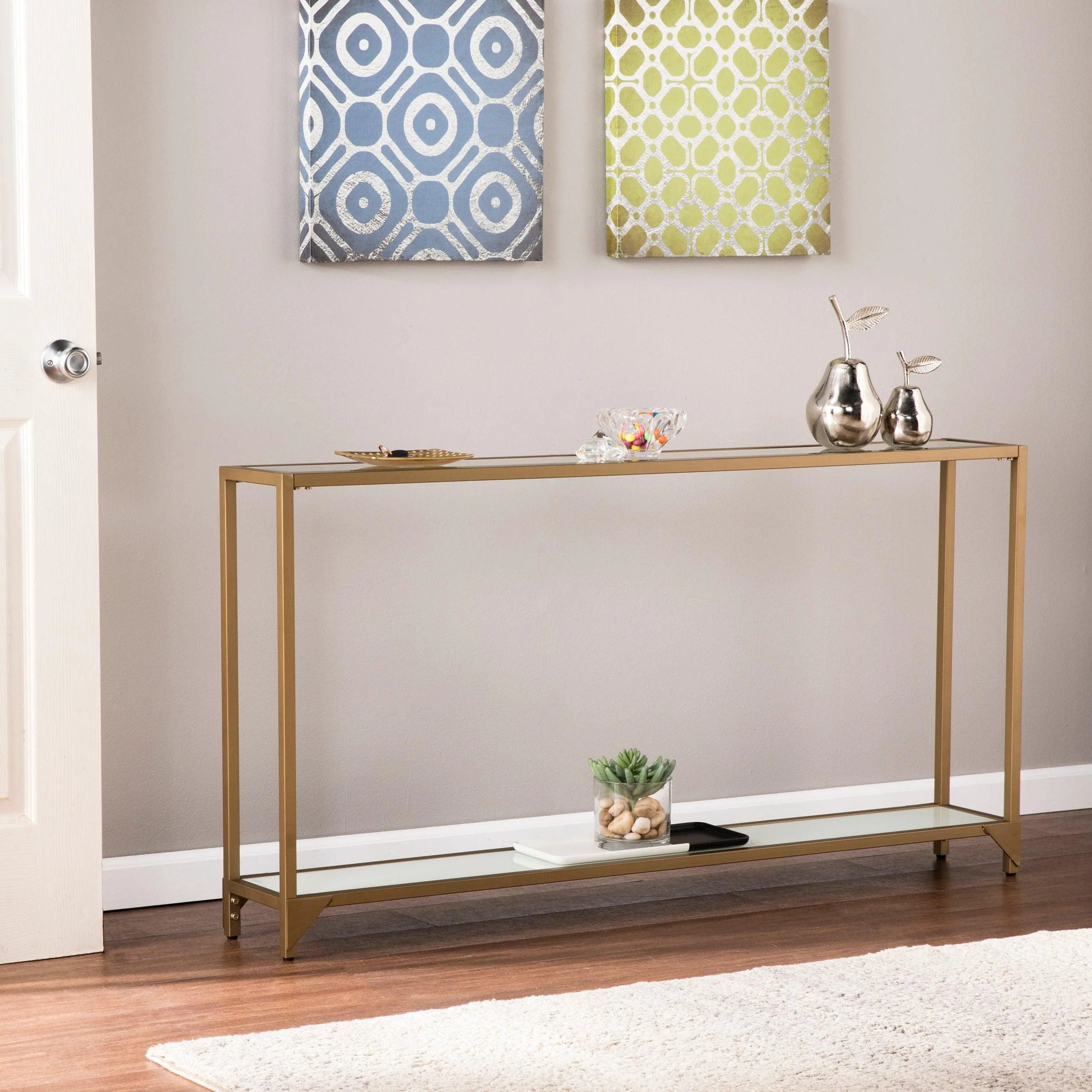 Bergen Narrow Console Table - Gold - Remutear