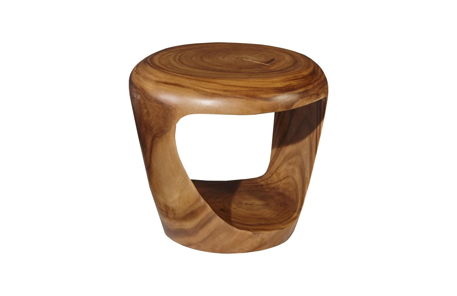 Grotto Wood Stool, Chamcha Wood, Natural - Remutear