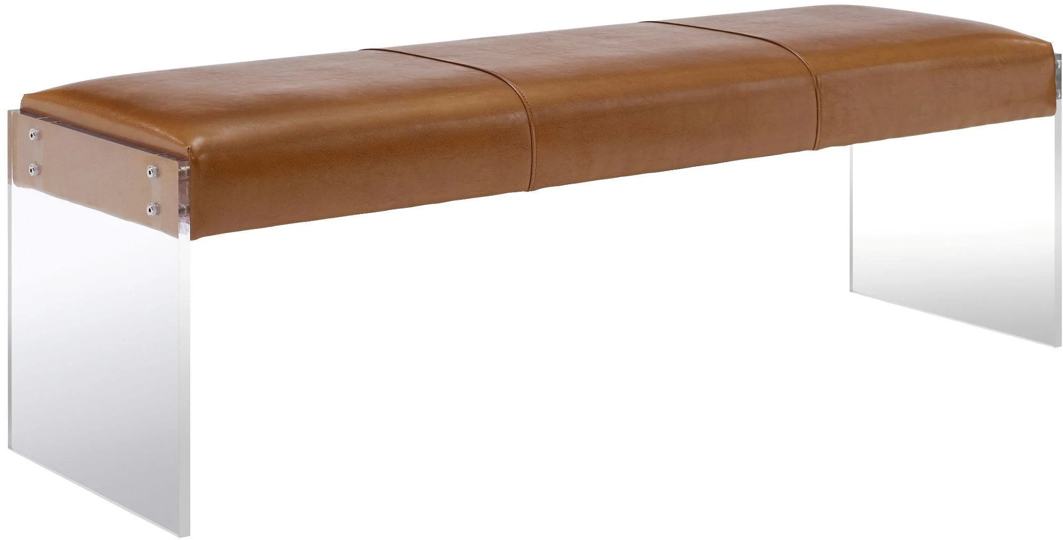 Envy Brown Leather/Acrylic Bench - Remutear