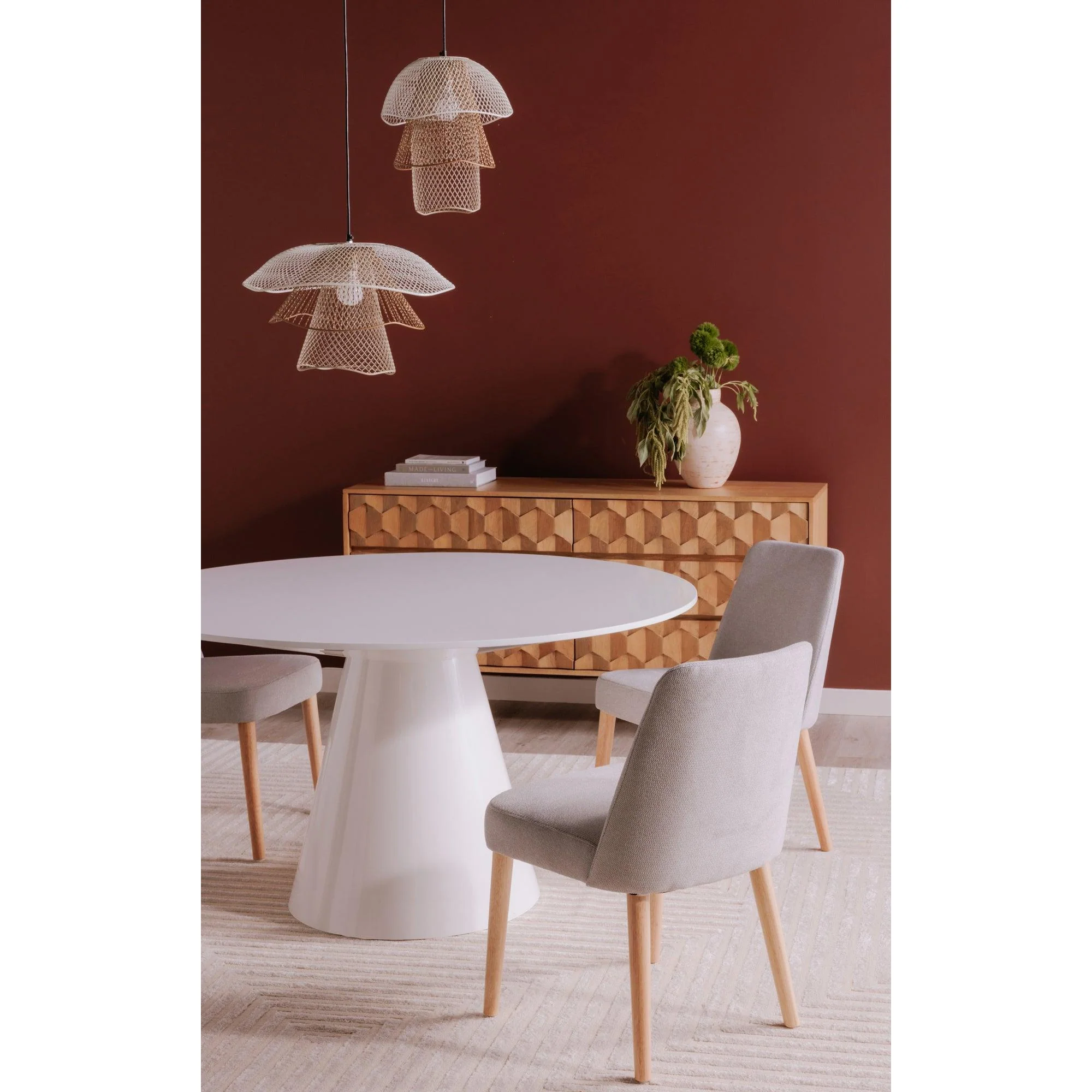 Otago Dining Table 54In Round White - Remutear