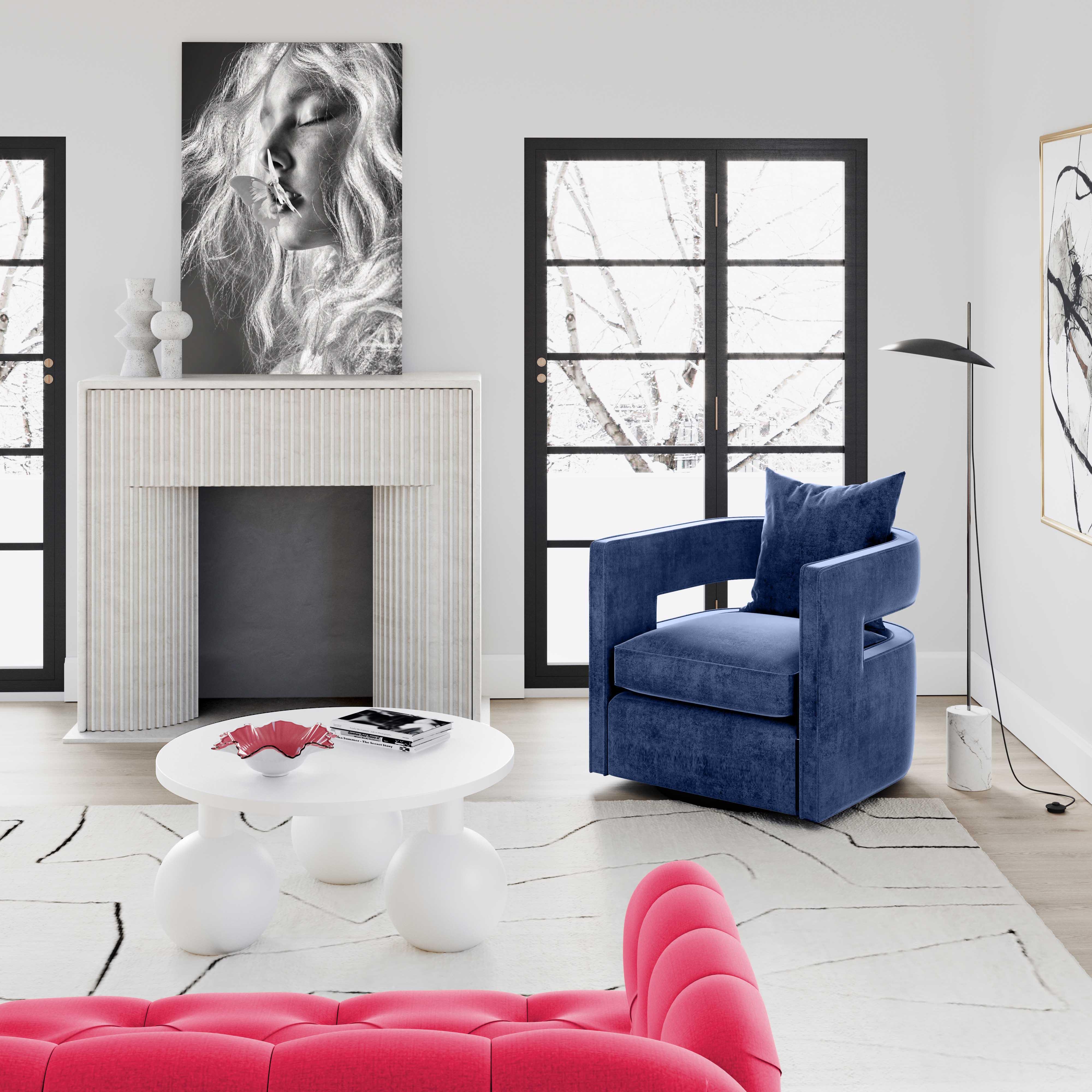 Kennedy Navy Swivel Chair - Remutear