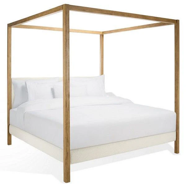 GRACIELLA BOUCLE KING CANOPY BED - Remutear