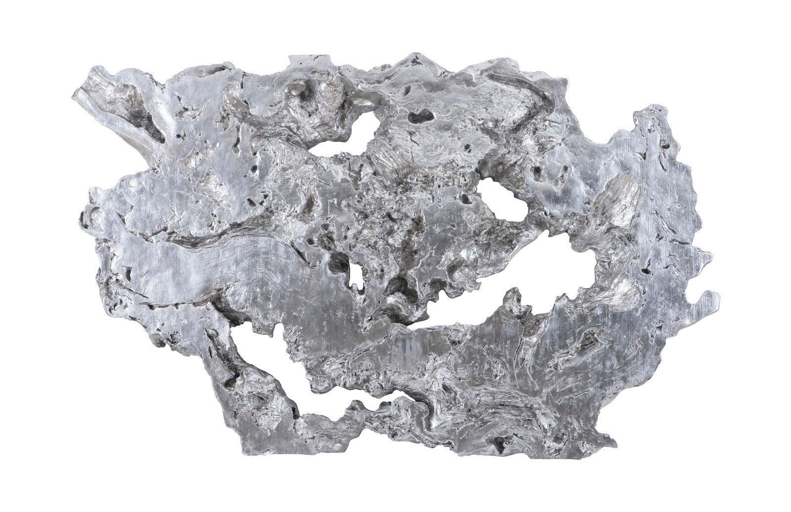 Burled Root Wall Art, Large, Silver Leaf - Remutear