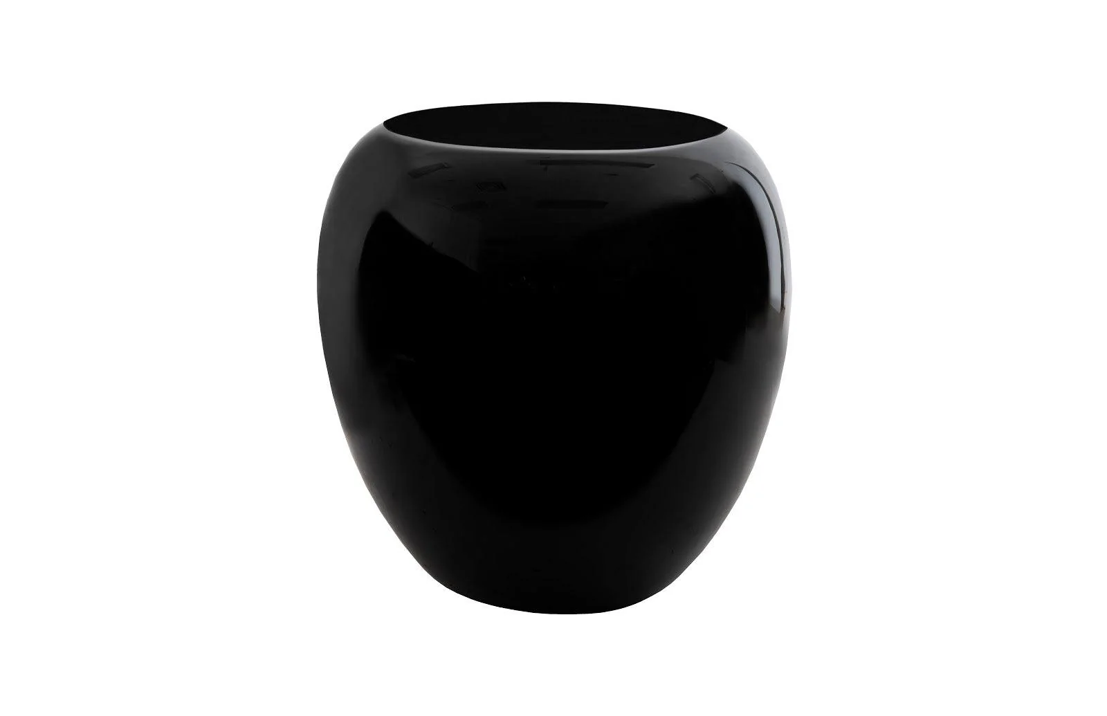 River Stone Side Table, Gel Coat Black - Remutear