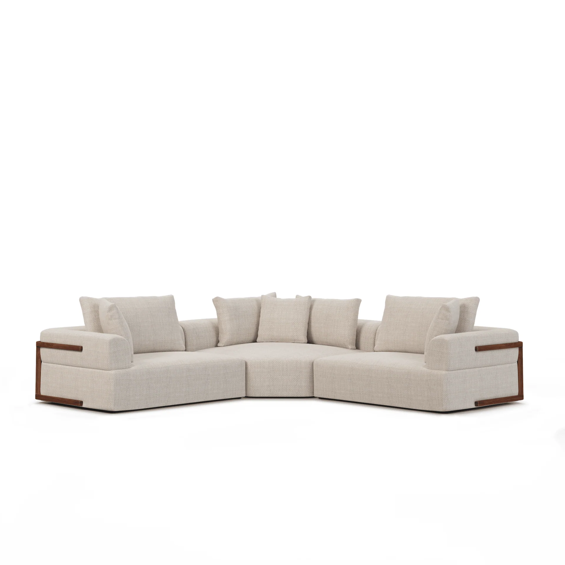 Warner Oatmeal 3 Piece Sofa Set W/Corner Piece - Remutear