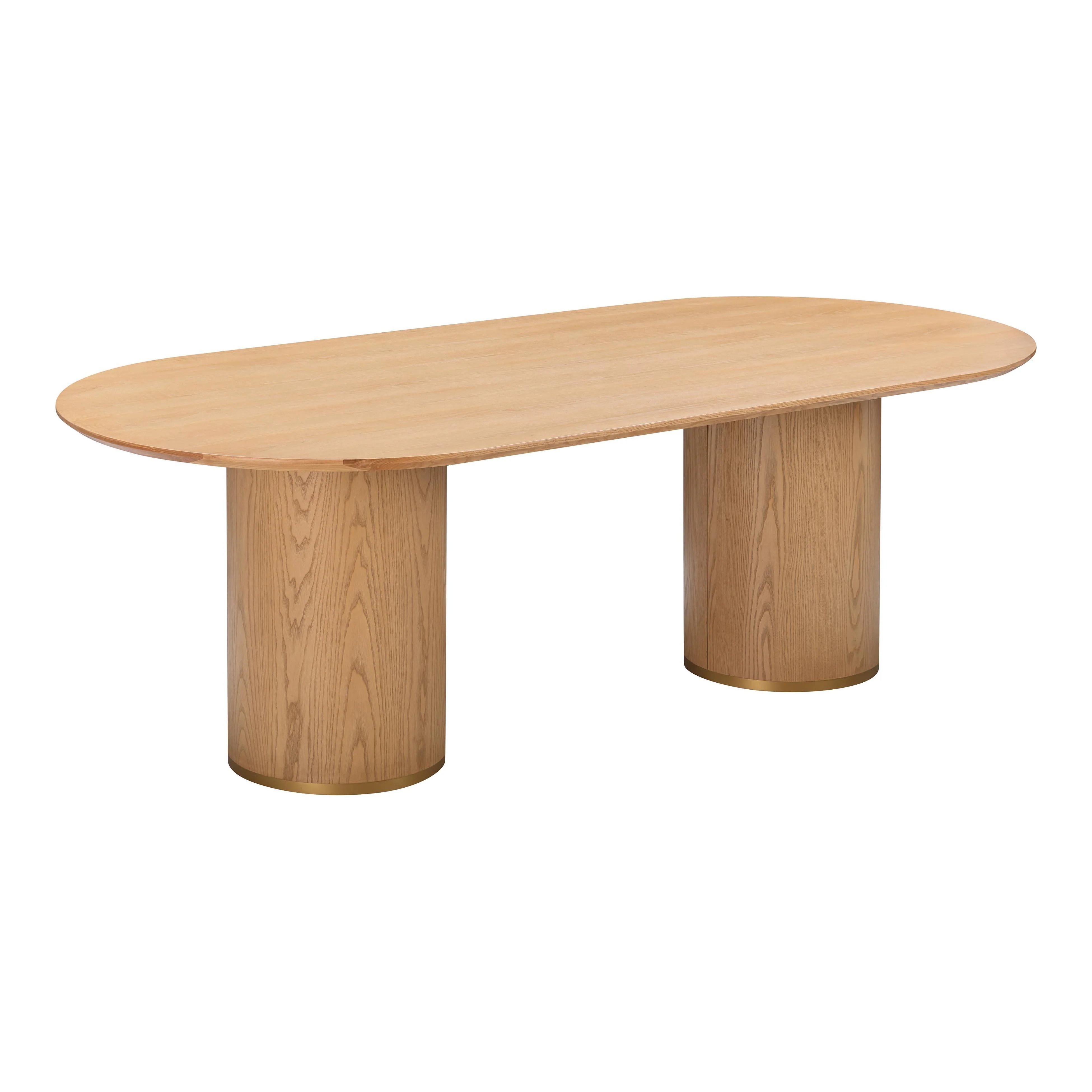 Brandy Natural Ash Wood Oval Dining Table - Remutear