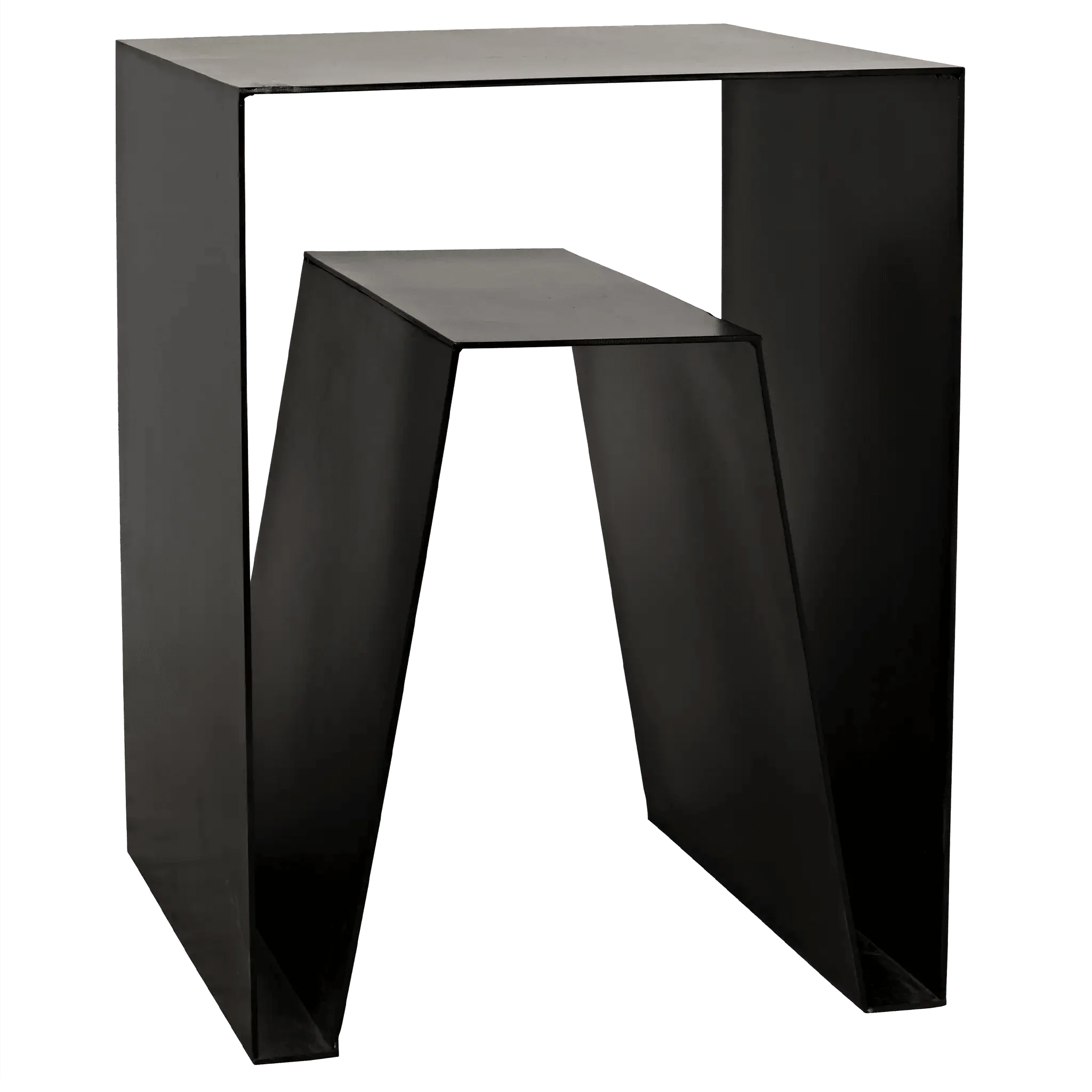 Quintin Side Table, Black Steel - Remutear