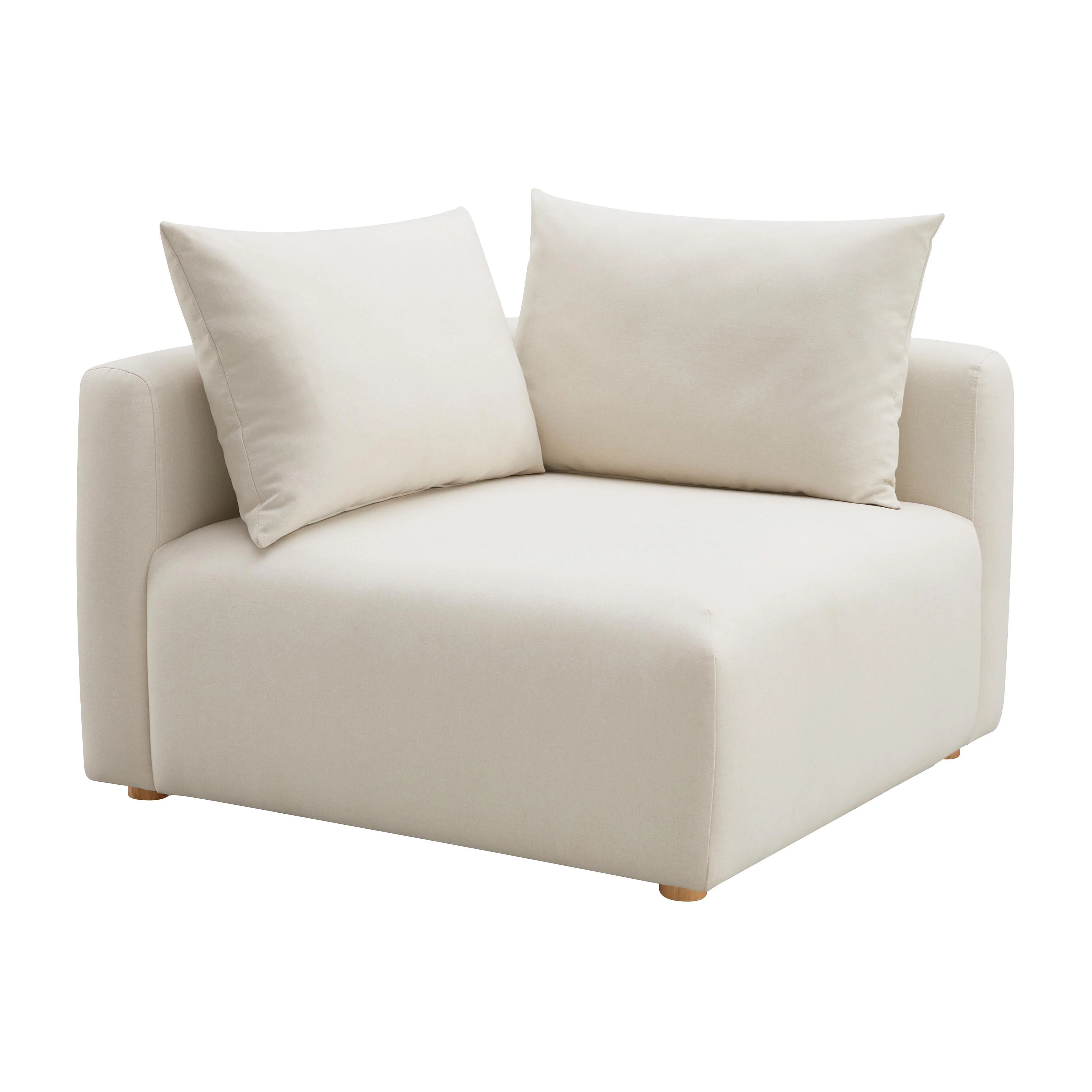Hangover Cream Linen Modular Corner Chair - Remutear