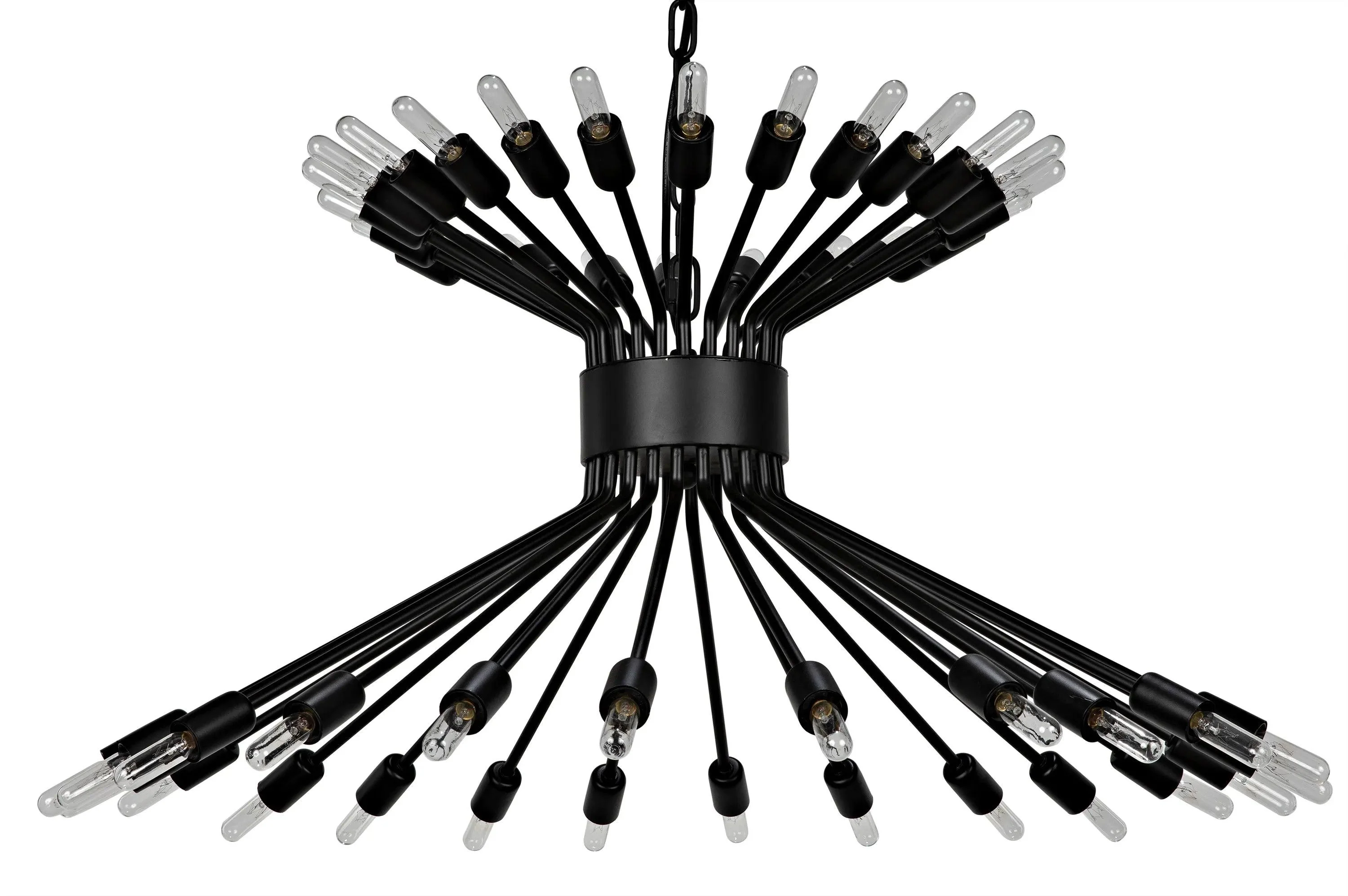 Mancini Chandelier, Black Steel - Remutear