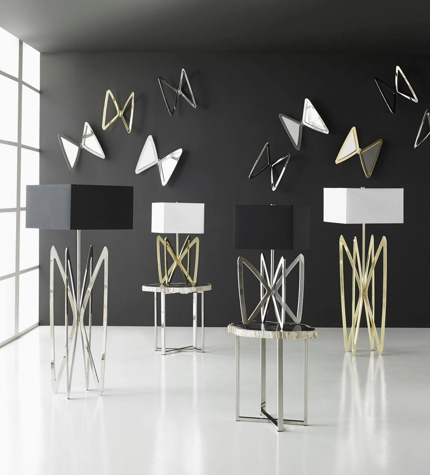Butterfly Mirror, Plated Black Nickel - Remutear