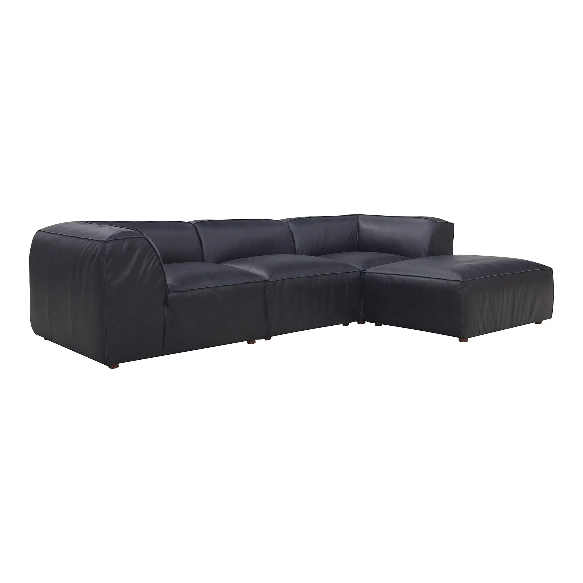 Form Lounge Modular Sectional Vantage Black Leather - Remutear
