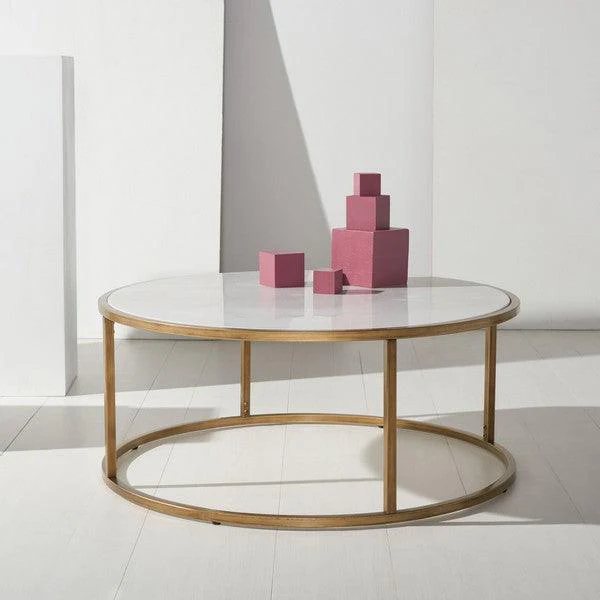 BRYNNA ROUND MARBLE COFFEE TABLE - Remutear