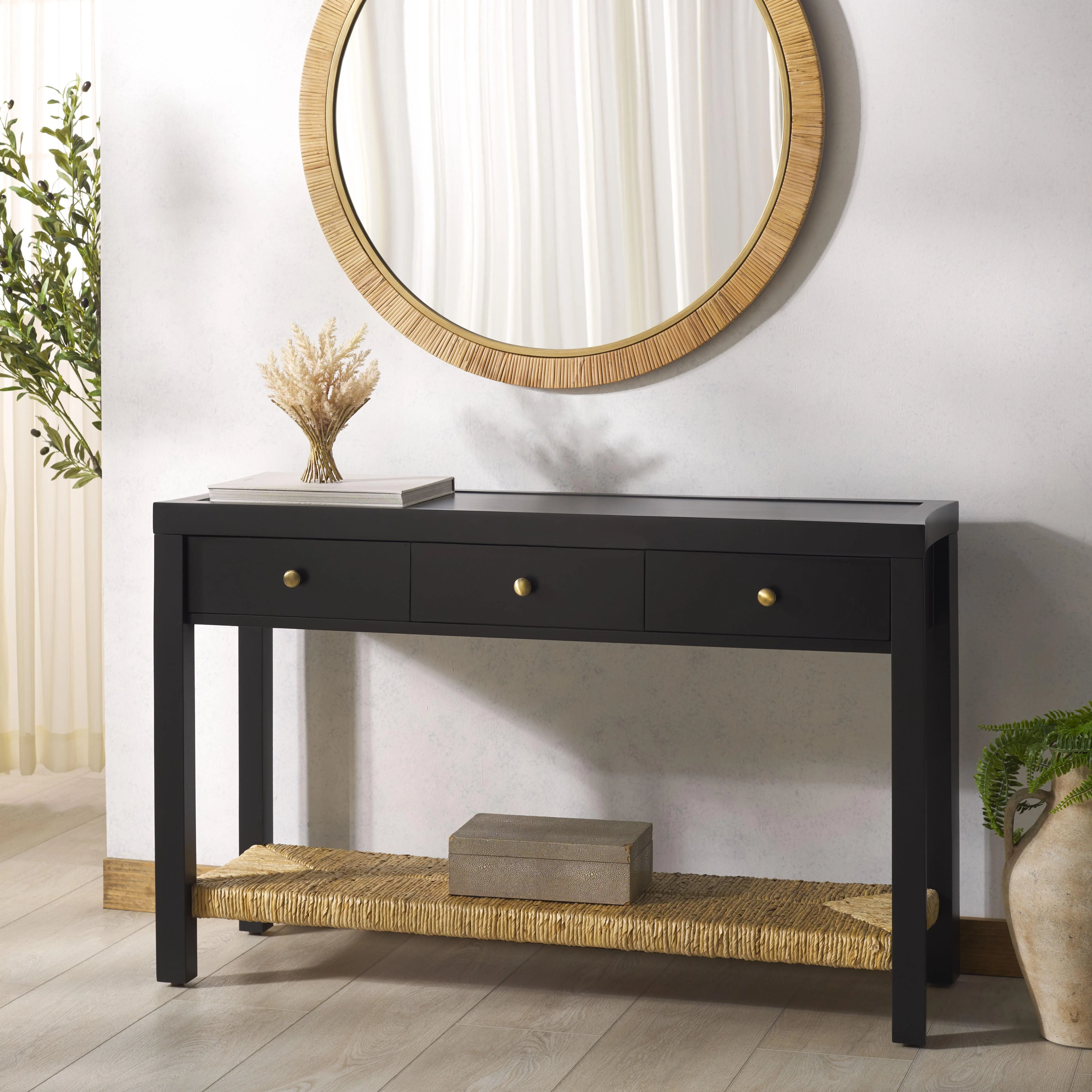 Berlynne Banana Stem Shelf Console Table - Remutear