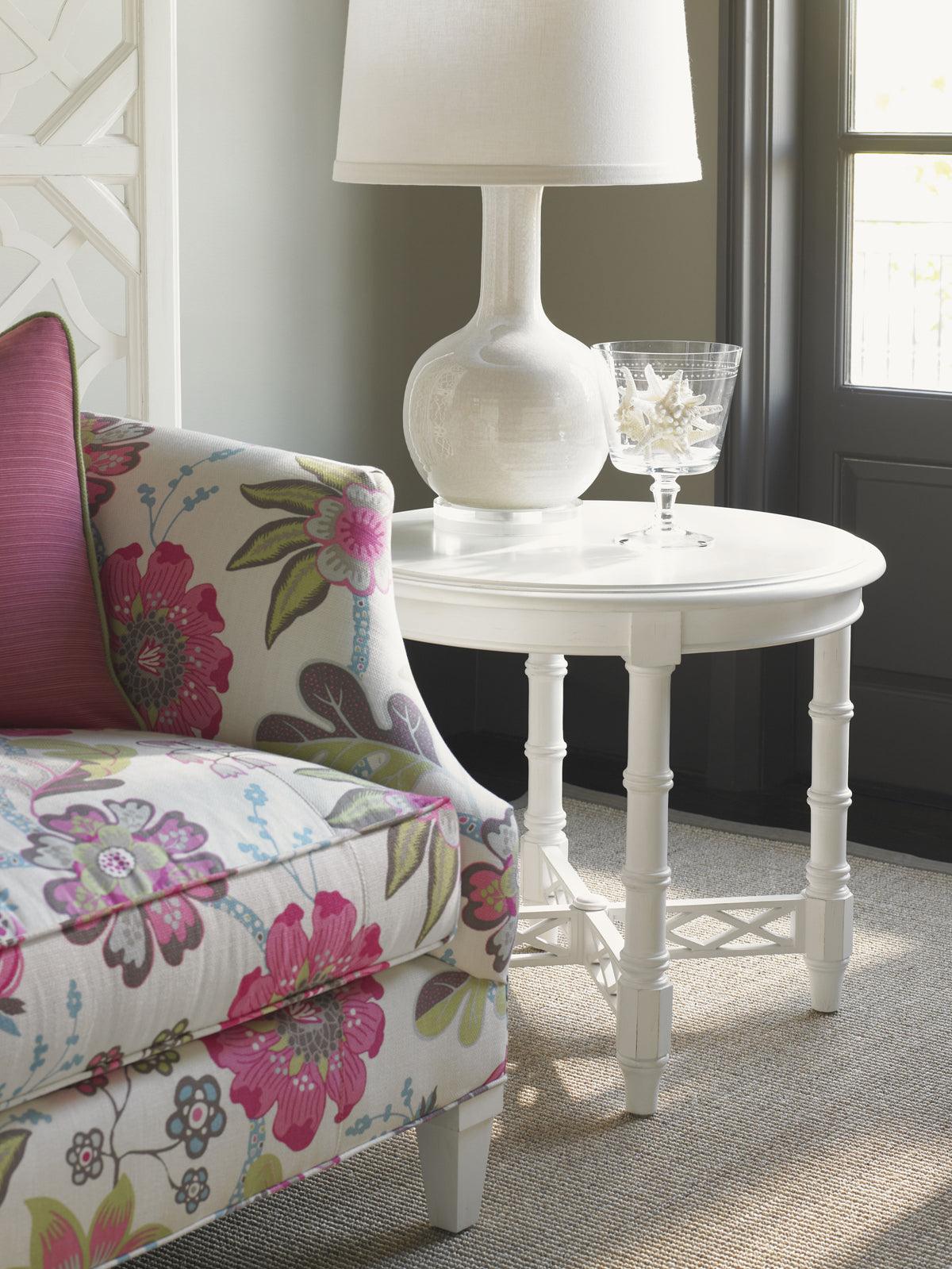 Ivory Key Edgehill Round Lamp Table - Remutear