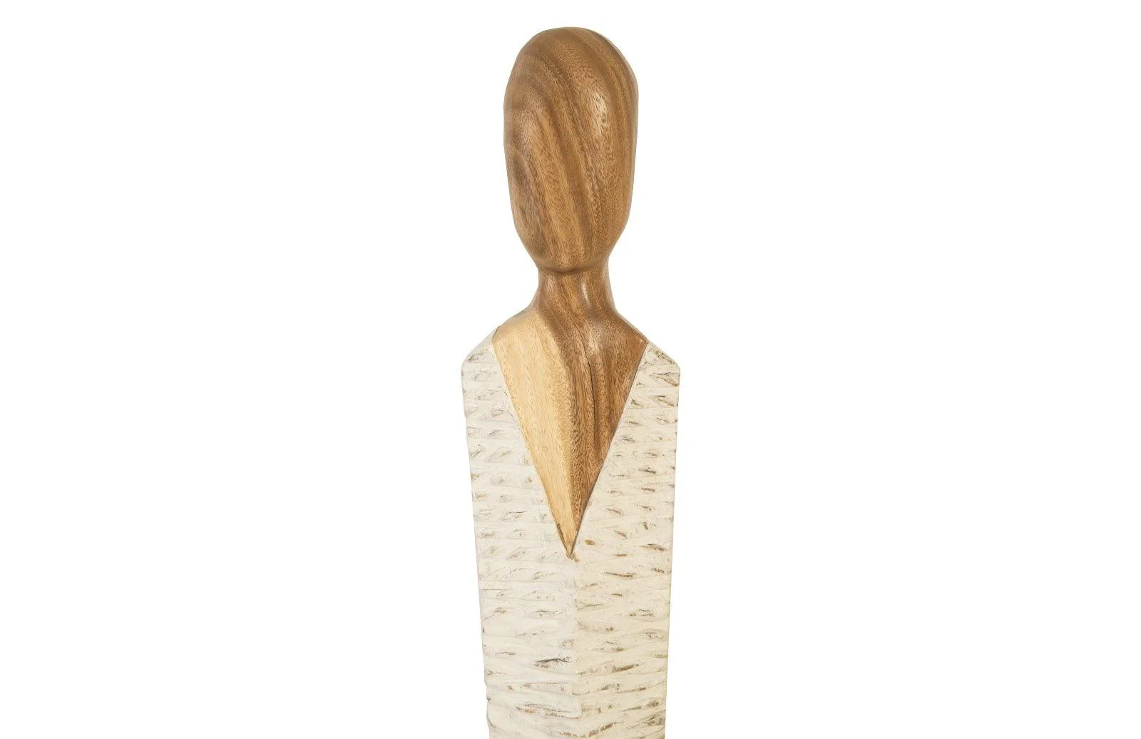 Vested Female Sculpture, Small, Chamcha, Natural, White, Gold - Remutear