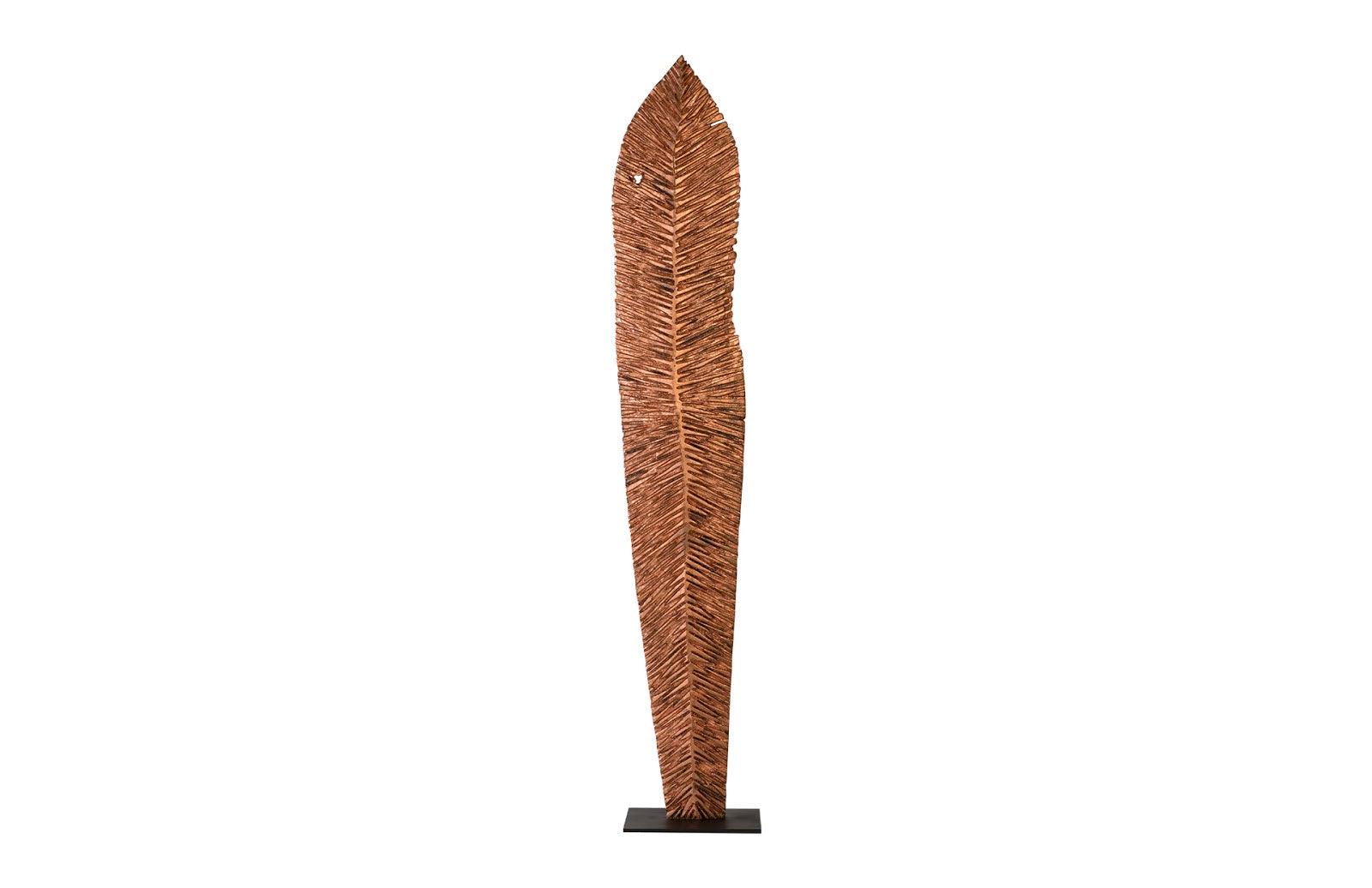 Carved Leaf on Stand, Copper Leaf, XL - Remutear