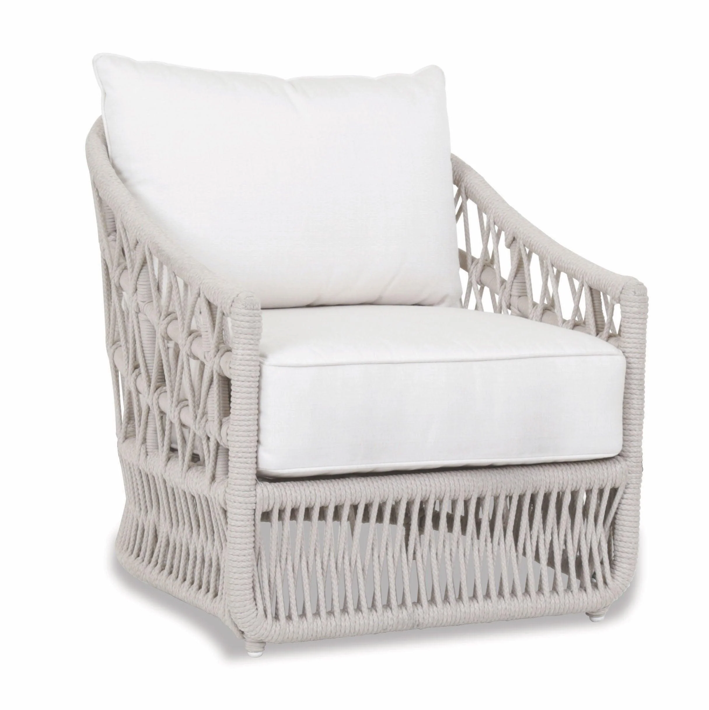 Dana Rope Club Chair in Linen Canvas w/ Self Welt - Remutear