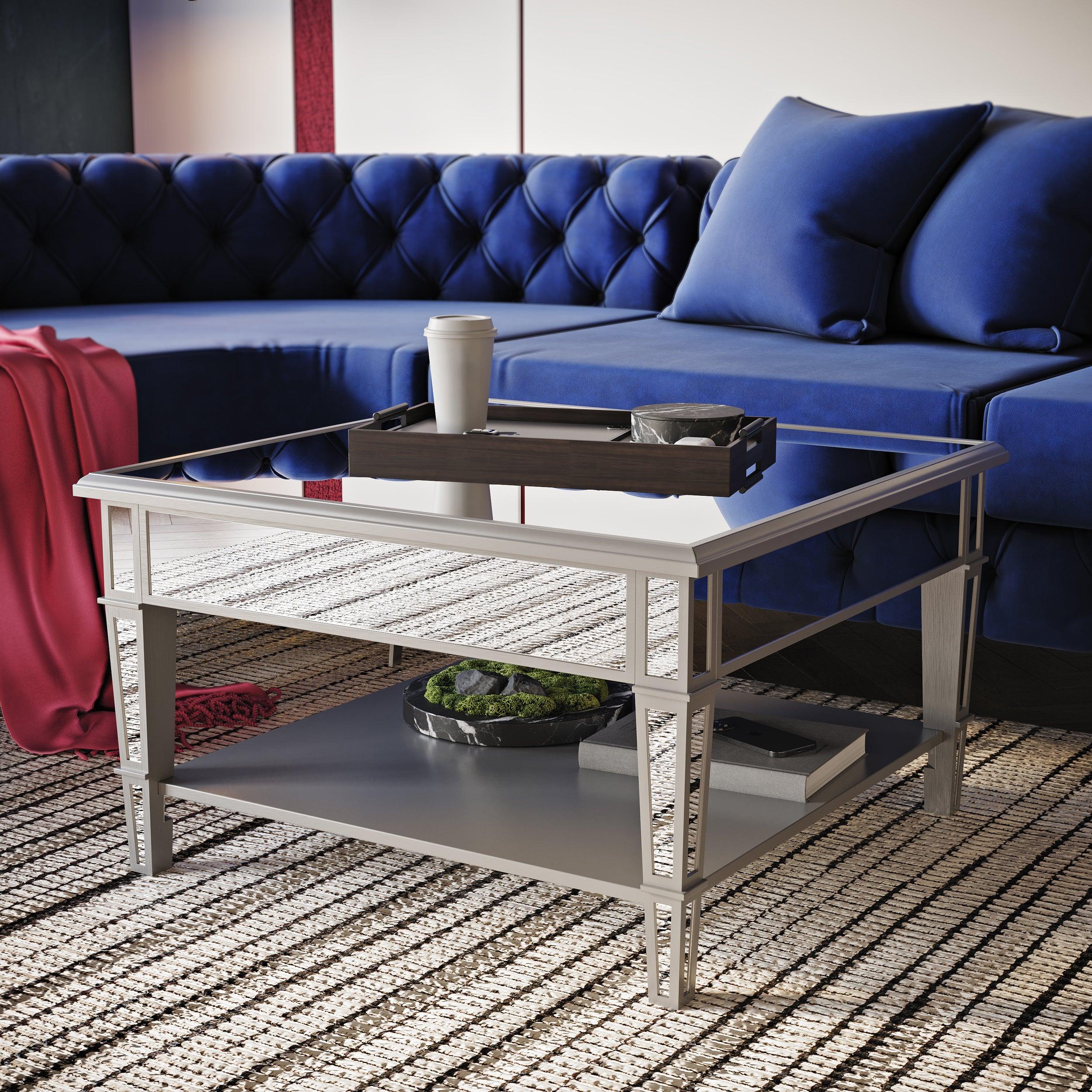 Wedlyn Square Mirrored Coffee Table - Remutear