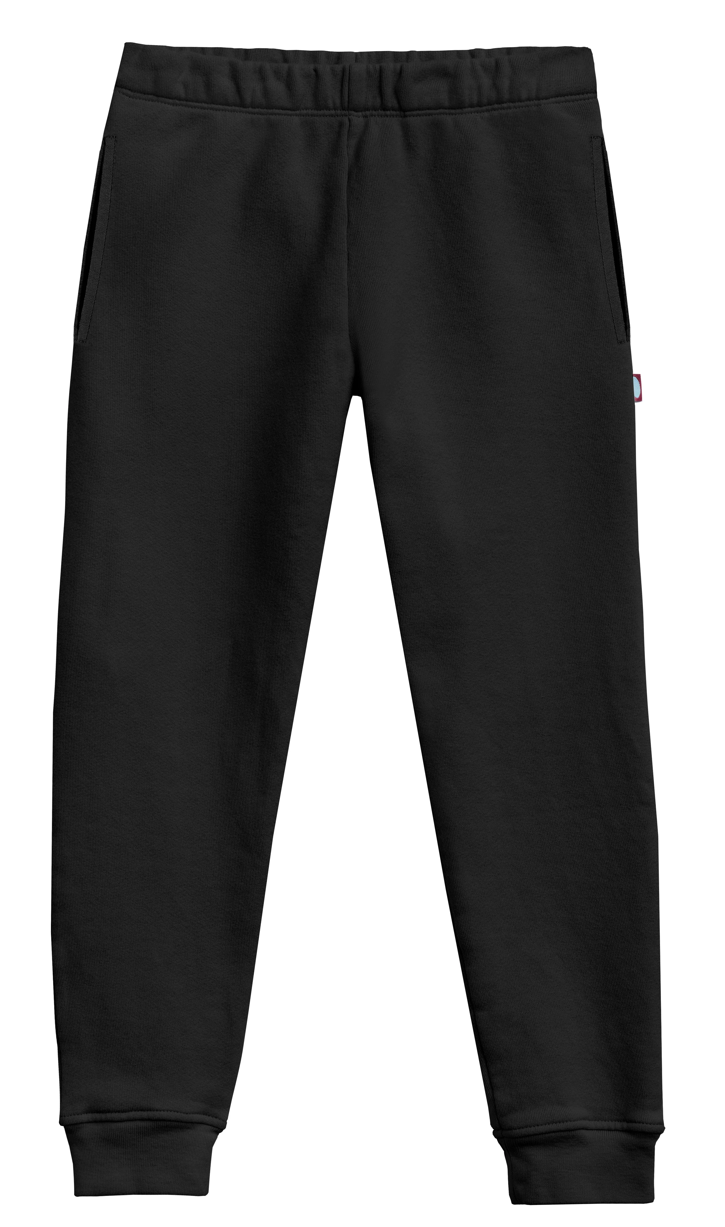 Boys and Girls Lightweight Soft Cotton Fleece Pocket Jogger | Black - Remutear