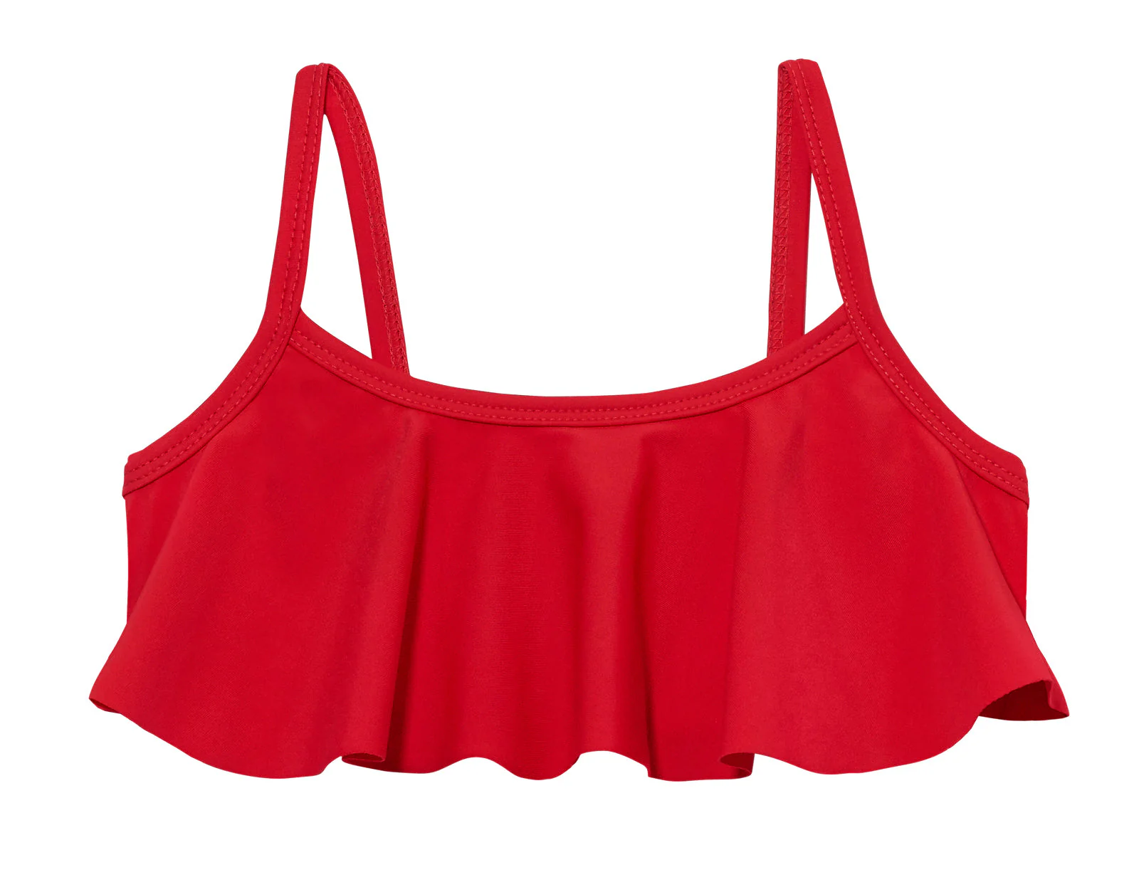 Girls UPF 50+ Flounce Bikini Top | Red - Remutear
