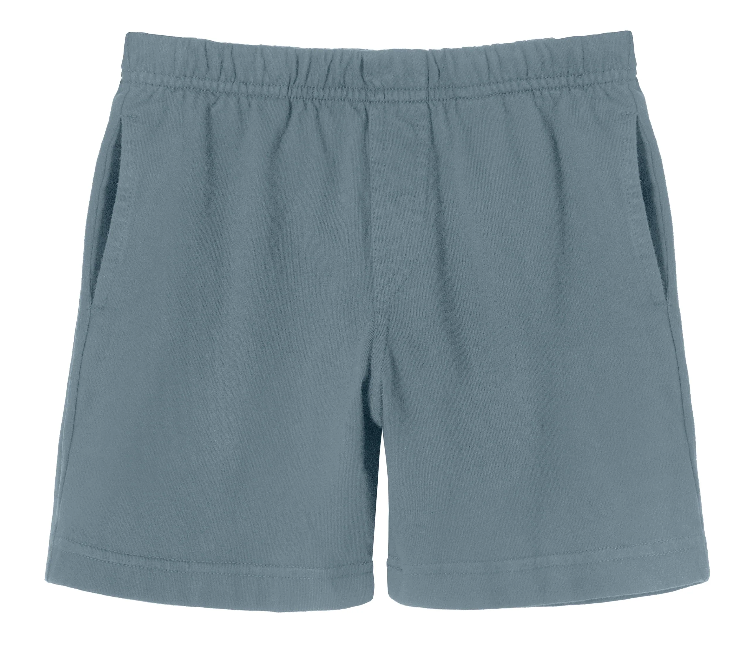 Boys Soft Cotton UPF 50+ Above-Knee Side Pocket Shorts | Concrete - Remutear