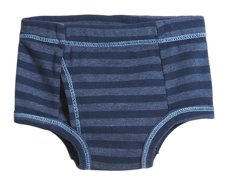 Boys Soft Stripe Brief | Midnight Blue - Remutear