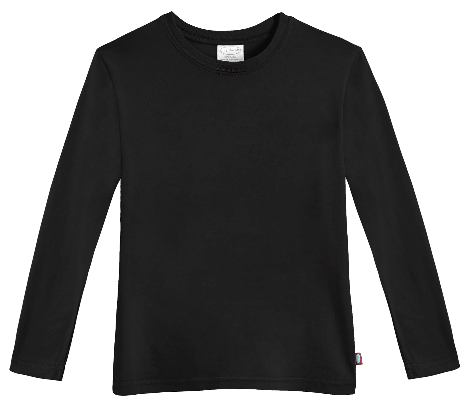 Boys Soft Cotton Jersey Long Sleeve Tee | Black - Remutear